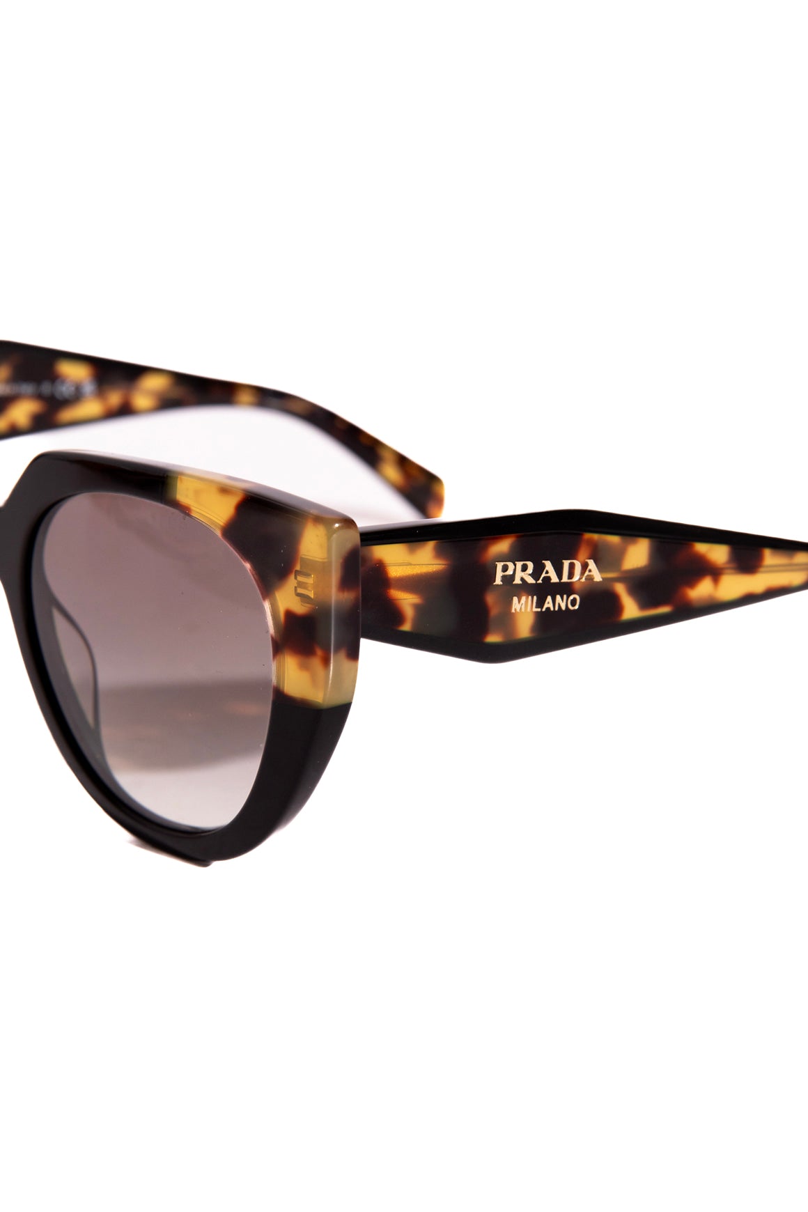 PRADA Tortoise Shell Wide Cat Eye Sunglasses