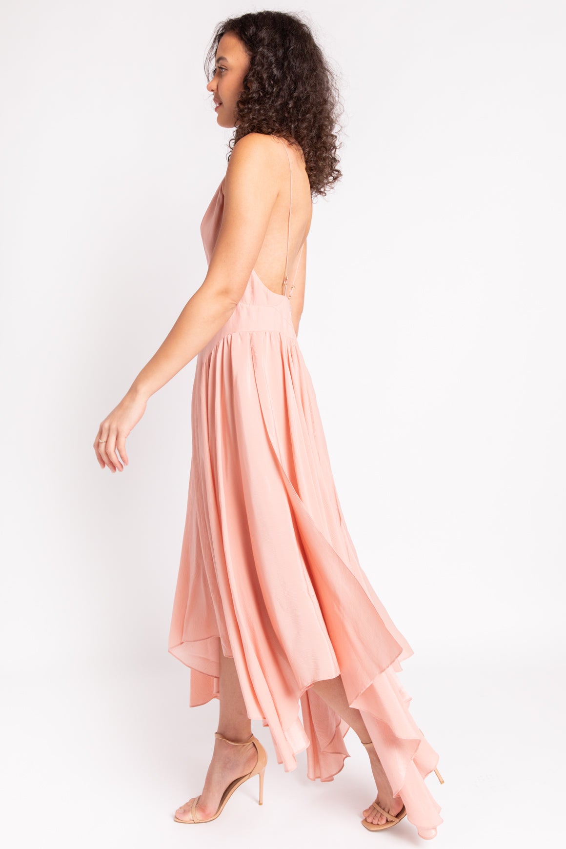 TOVE Pink "Maren" Gathered Silk-Crepon Midi Dress