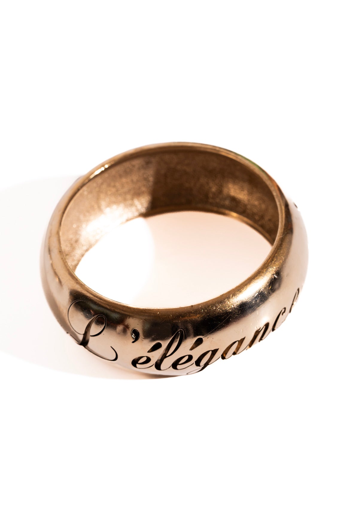 CHANEL 2007 Gold Wide French Bangle