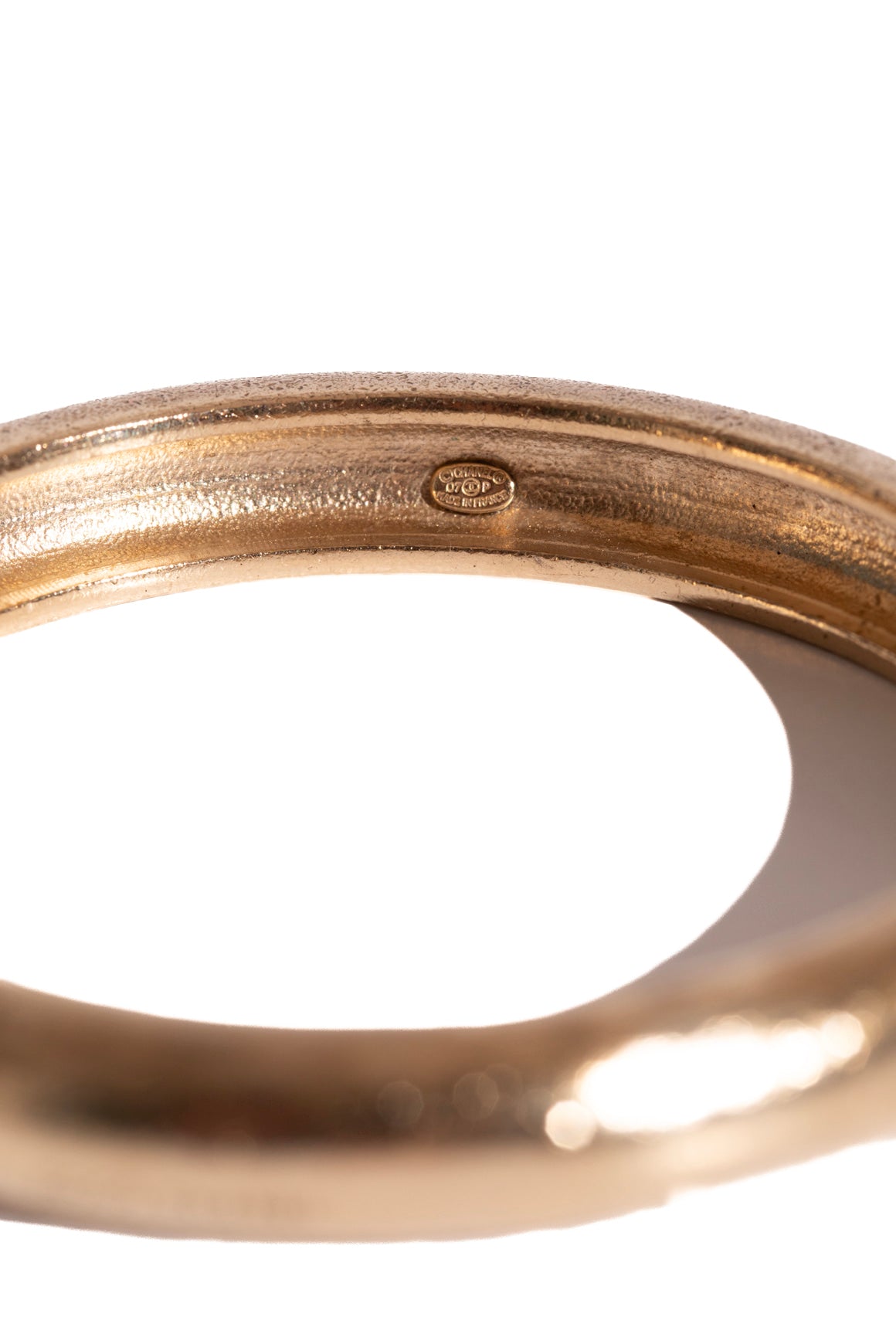 2007 CHANEL Gold French Saying Bangle