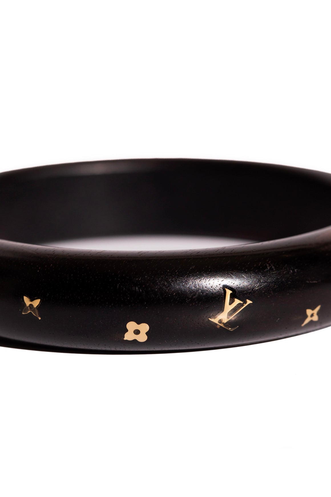 LOUIS VUITTON Tiger Wood Gold Floral Thin Bangle