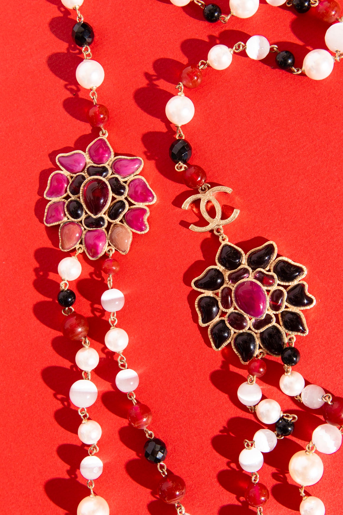 2007 CHANEL Glass Bead & Pearl Multi Strand Necklace