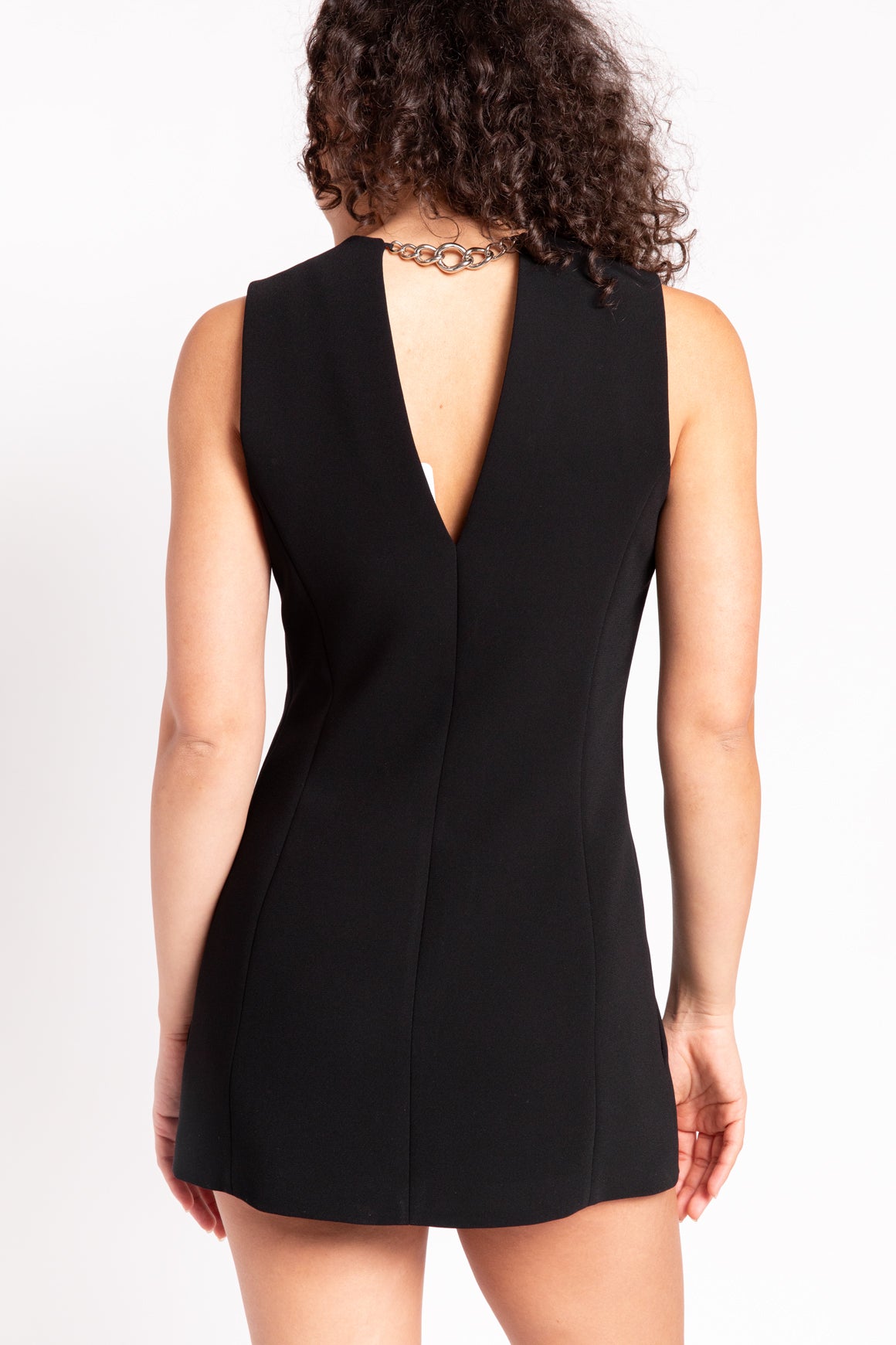 BARBARA BUI Black Chain Detail Mini Dress
