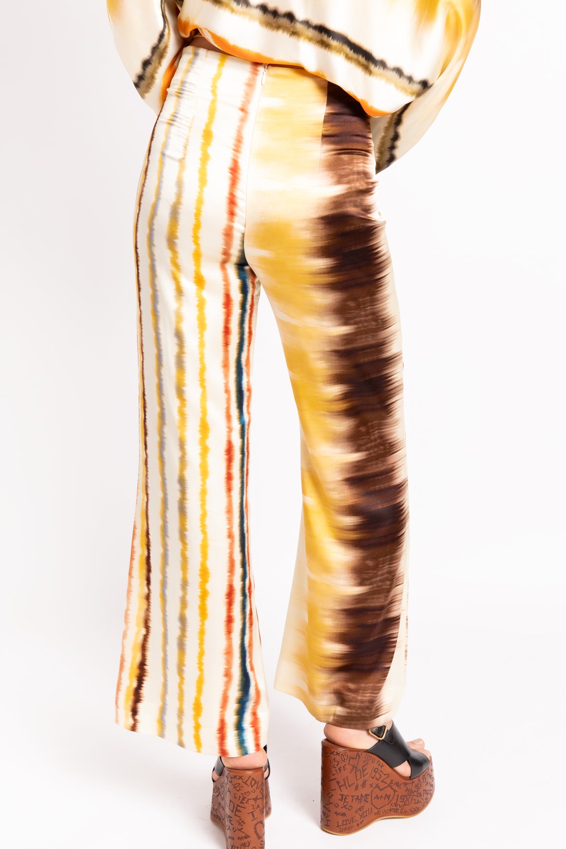 SILVIA TCHERASSI Multicolored Silk Blouse & Pants Set