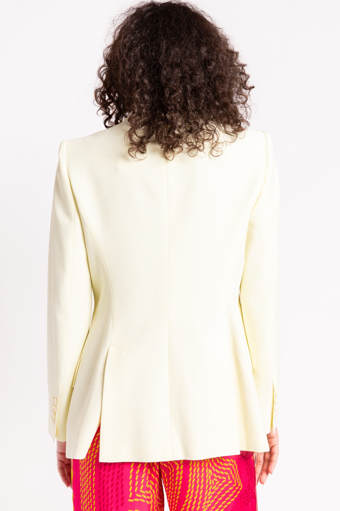 ALEXANDER MCQUEEN Pale Yellow Asymmetrical Blazer