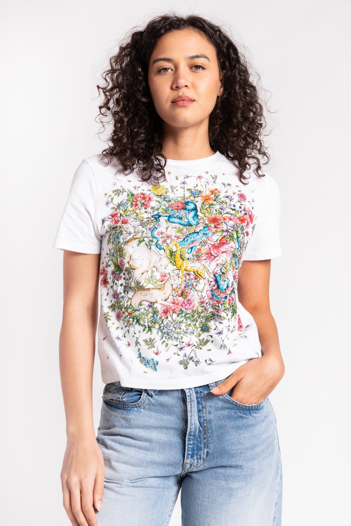 CHRISTIAN DIOR White Printed Graphic T-Shirt