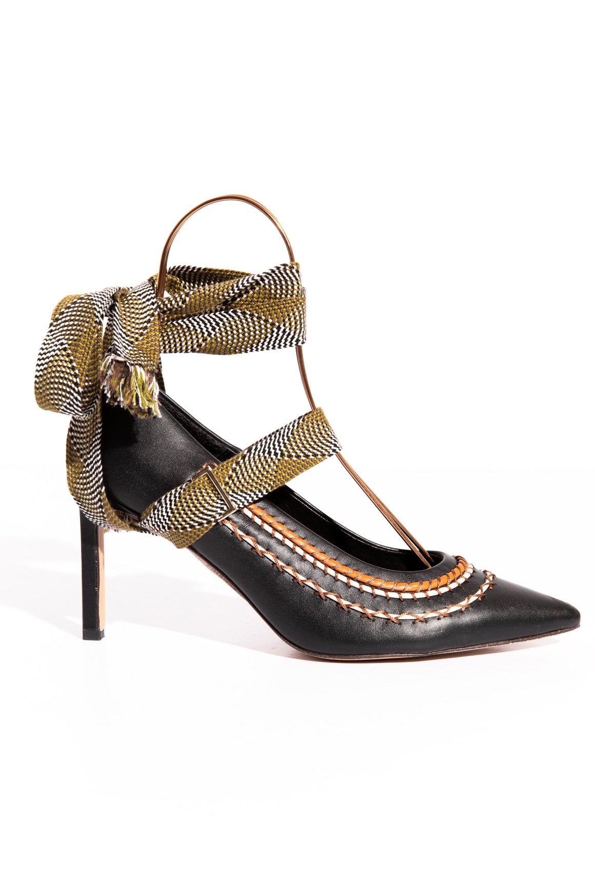 ULLA JOHNSON Black Rope Tie Pumps (Sz. 37)