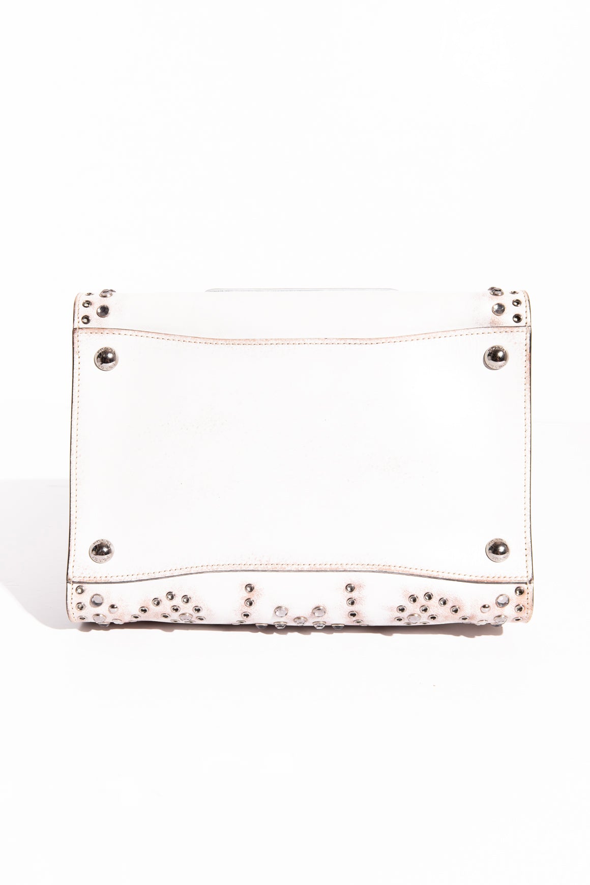 PRADA "Vitello Vintage" Studded Tote Bag