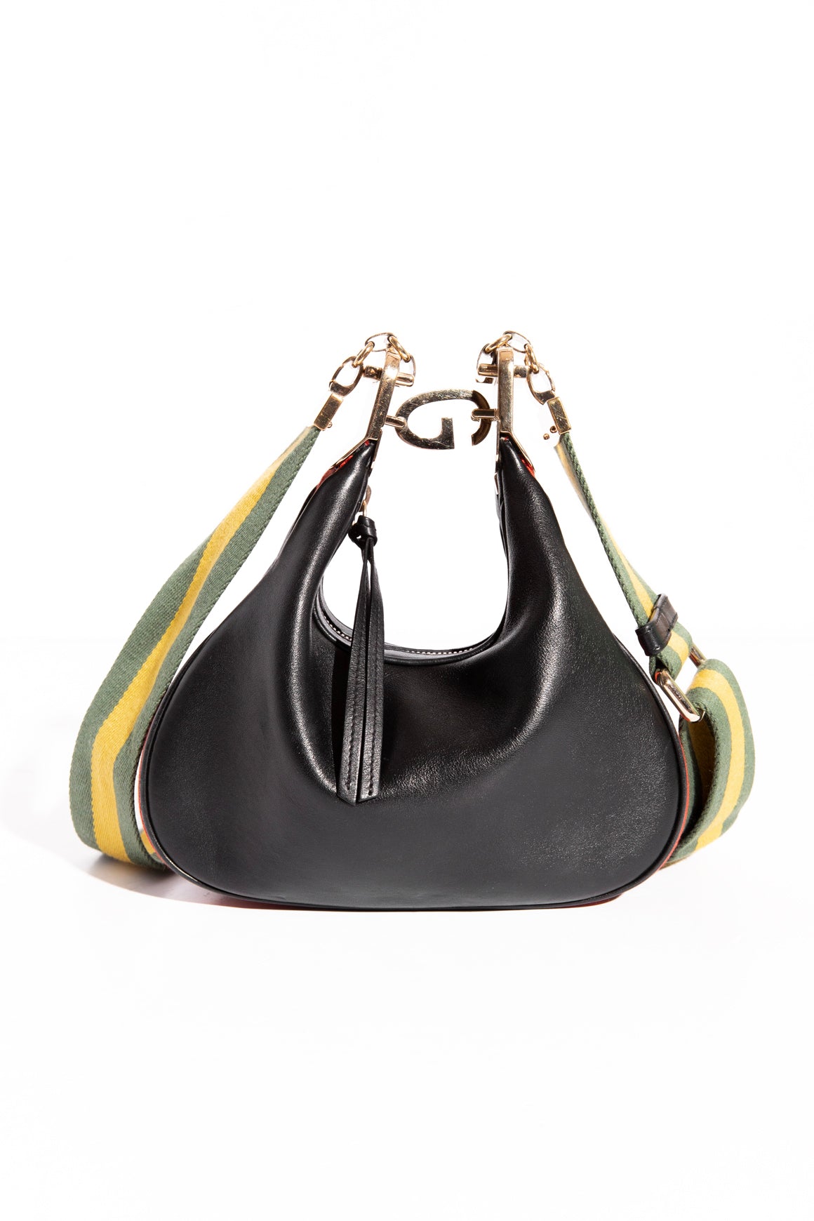 GUCCI Attache Web Stripe Small Leather Crossbody Bag