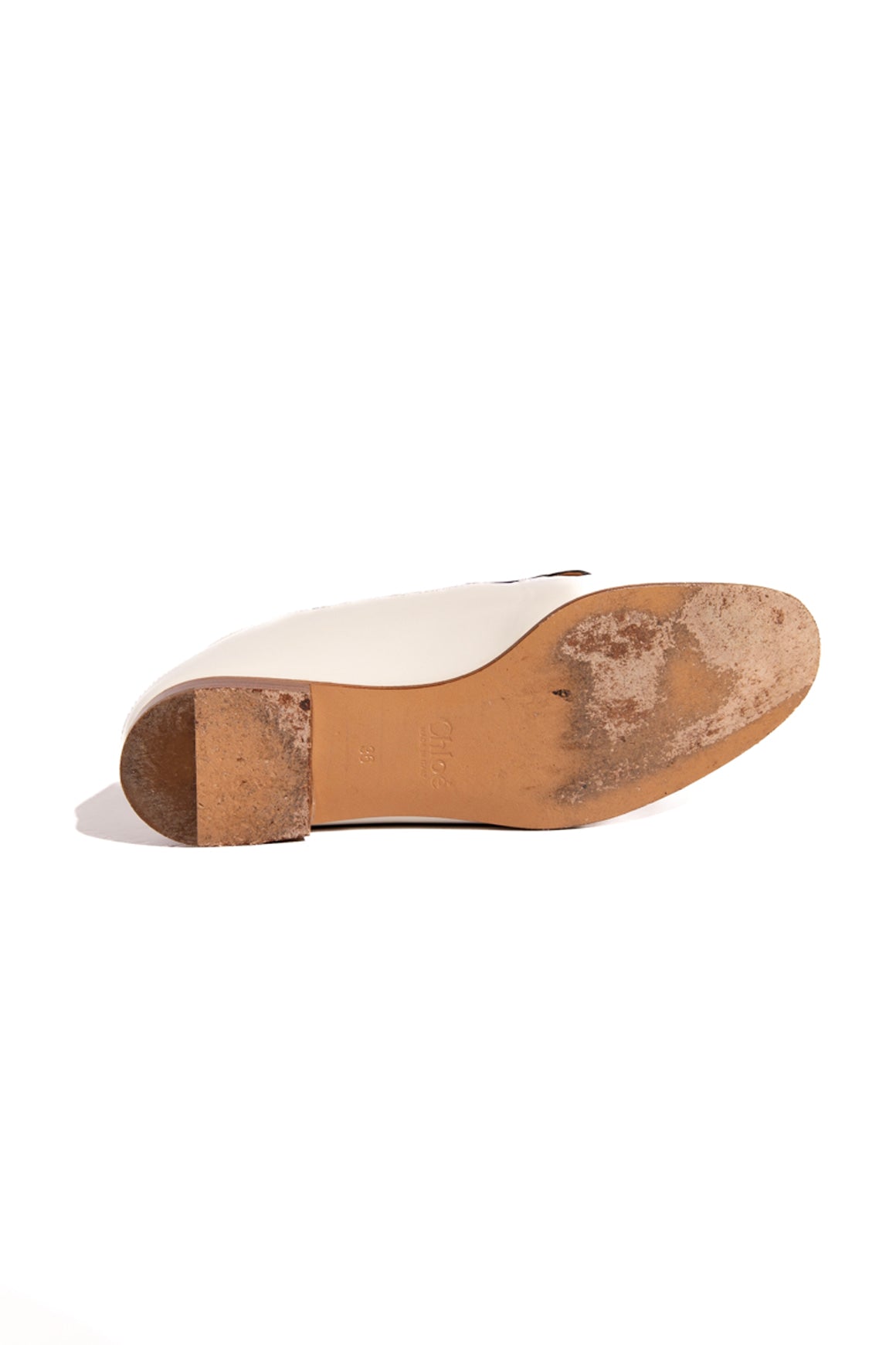 CHLOE Cream C Logo Loafers (Sz. 36)
