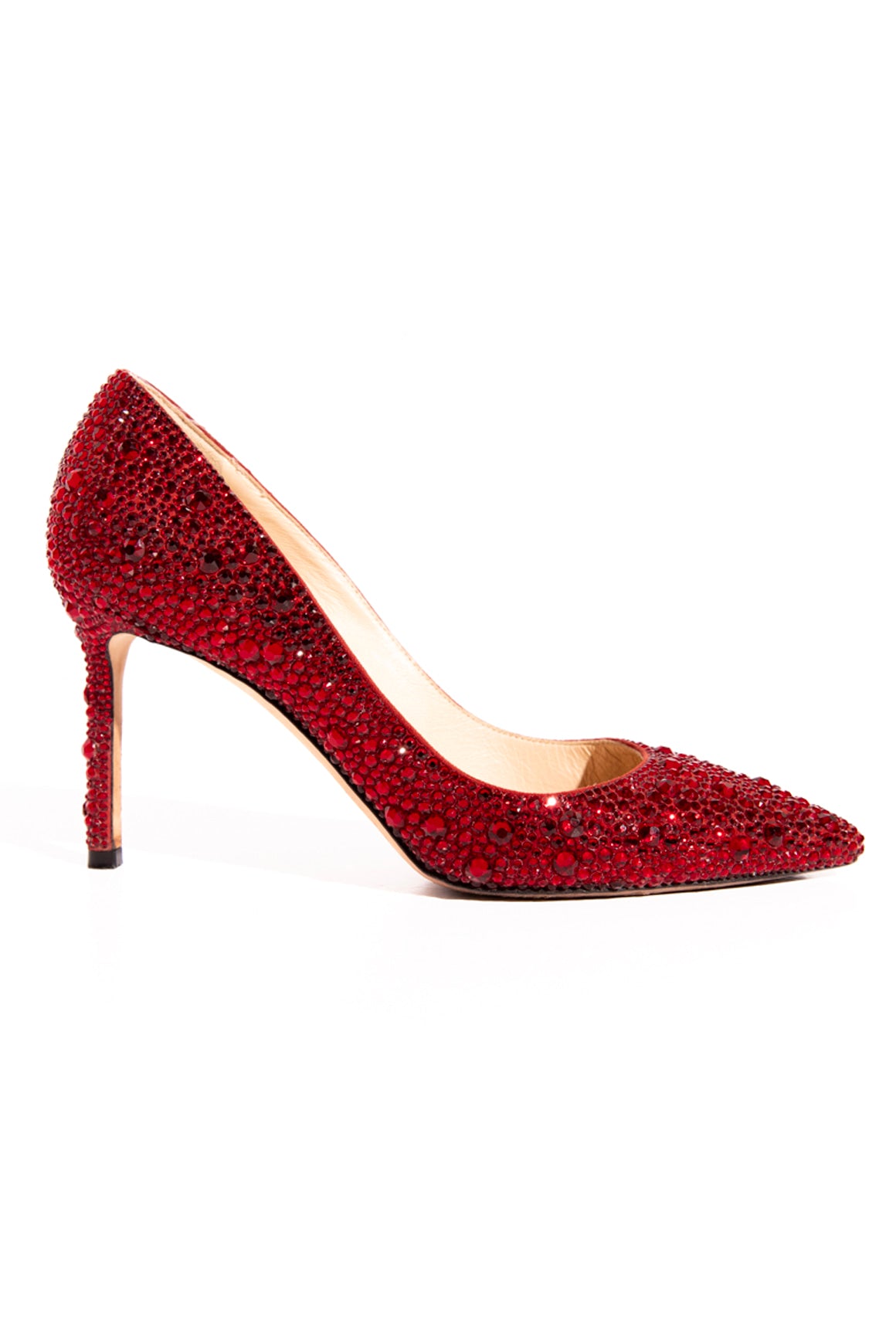 JIMMY CHOO Red Crystal Embellished Pumps (Sz. 37)