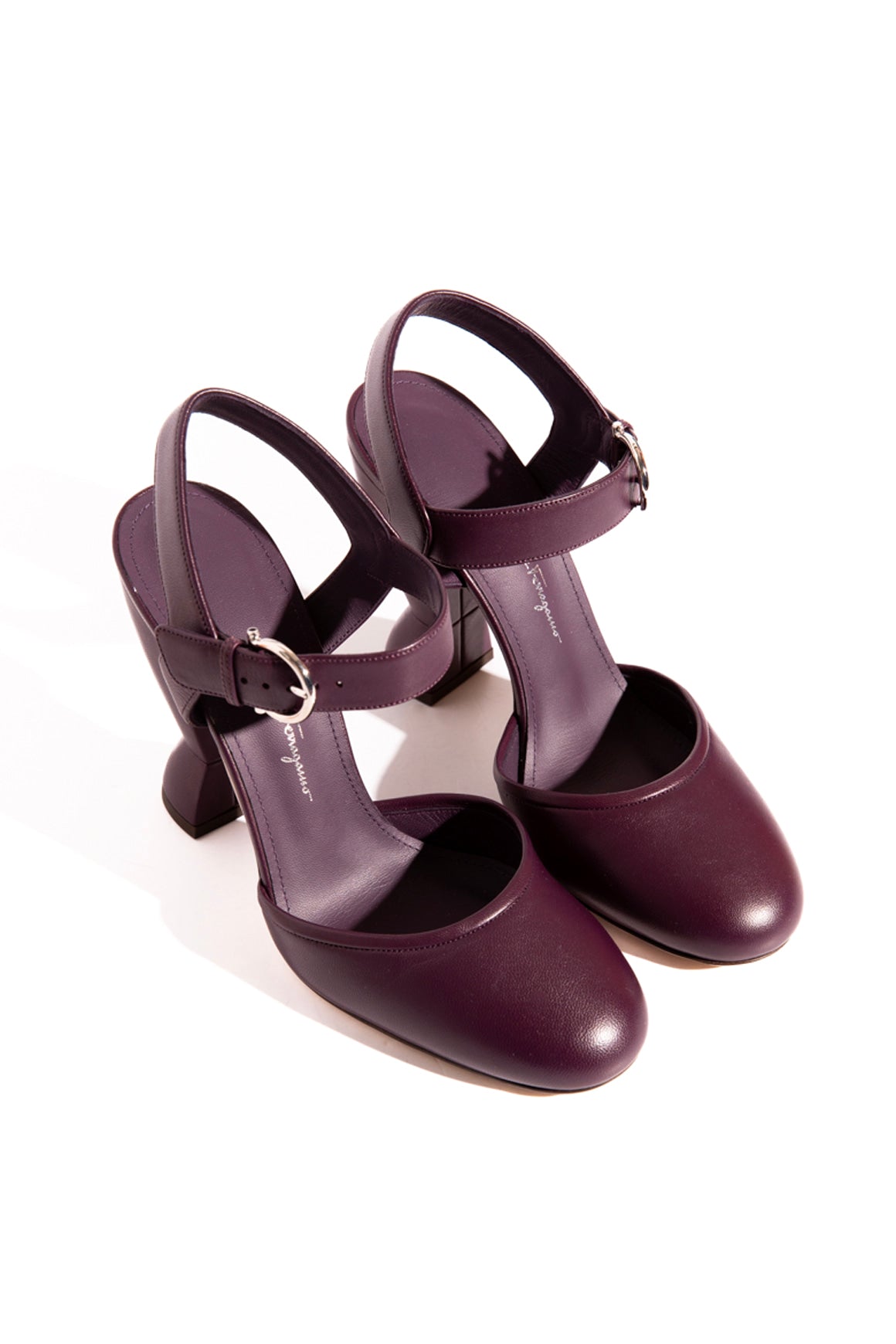 FERRAGAMO Purple Heeled Maryjane Sandals (Sz. 7.5)