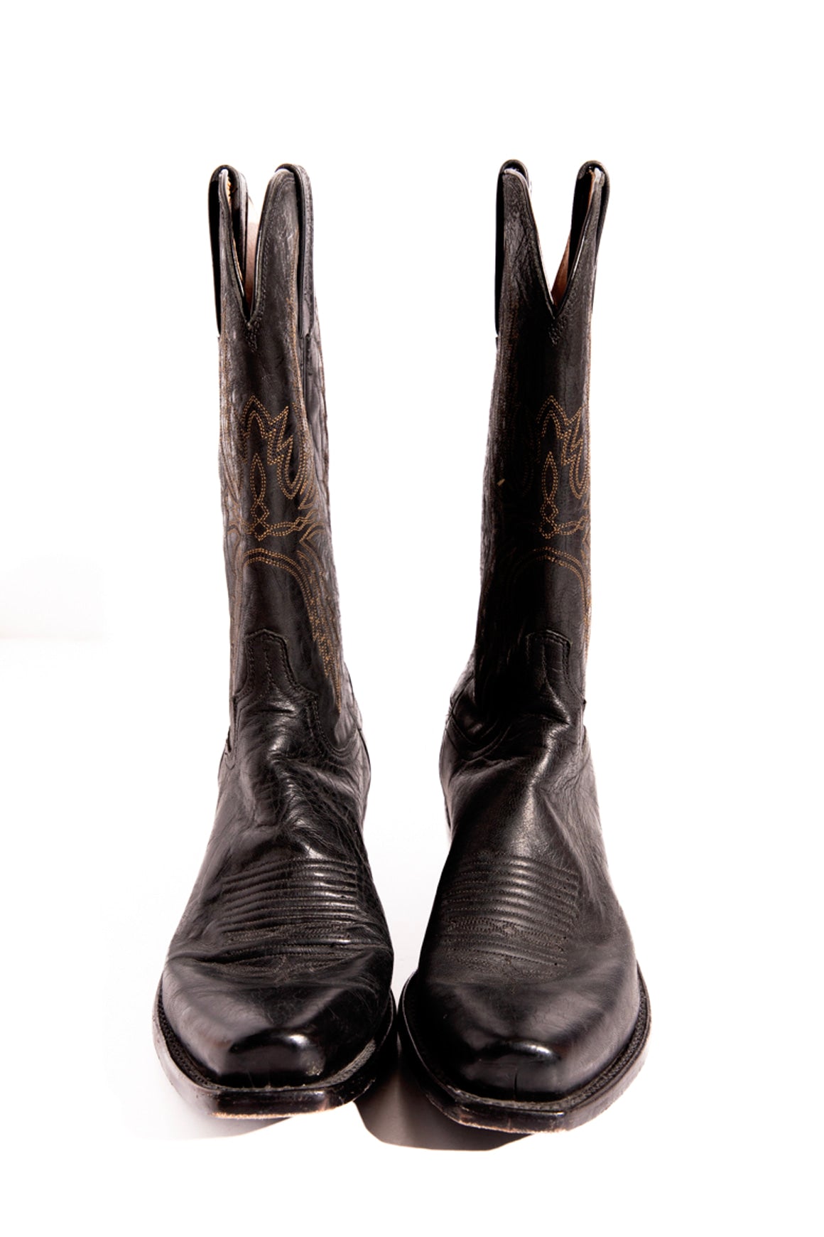 LUCCHESE Black Leather Western Boots (Sz. 10.5)