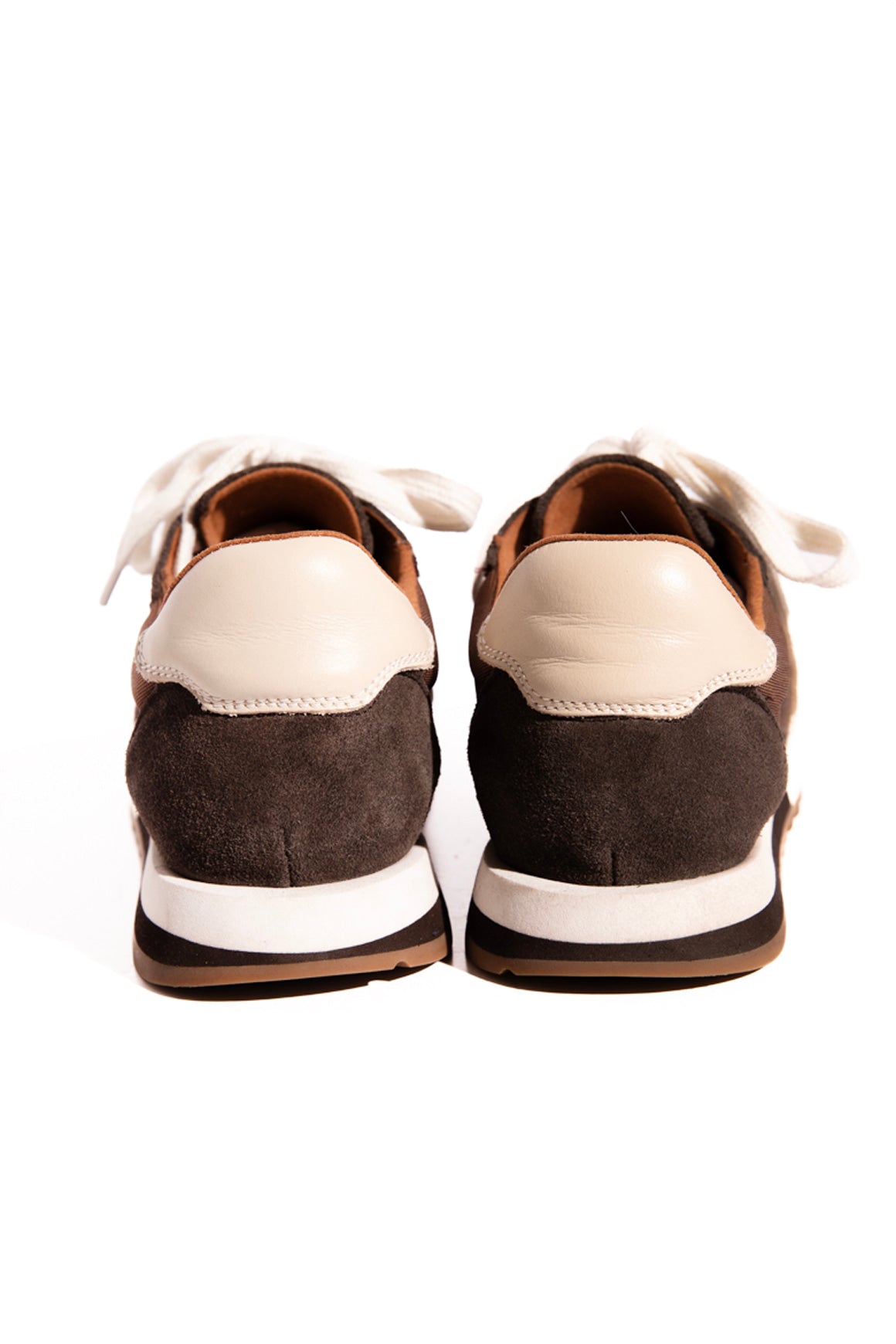 THE ROW Brown Canvas & Suede Sneakers (Sz. 8)