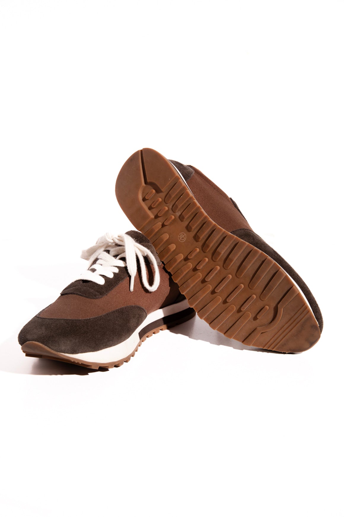 THE ROW Brown Canvas & Suede Sneakers (Sz. 8)