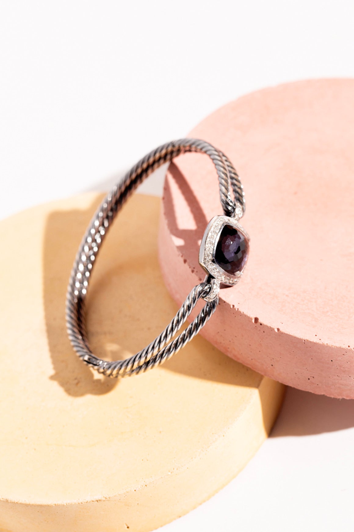 DAVID YURMAN Silver Diamond Albion Cable Bracelet