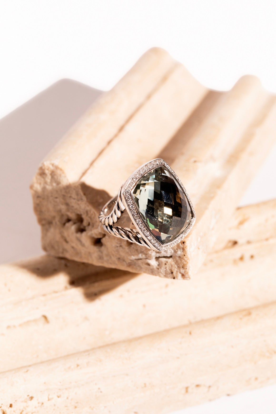 DAVID YURMAN Silver Prasiolite Albion Cocktail Ring