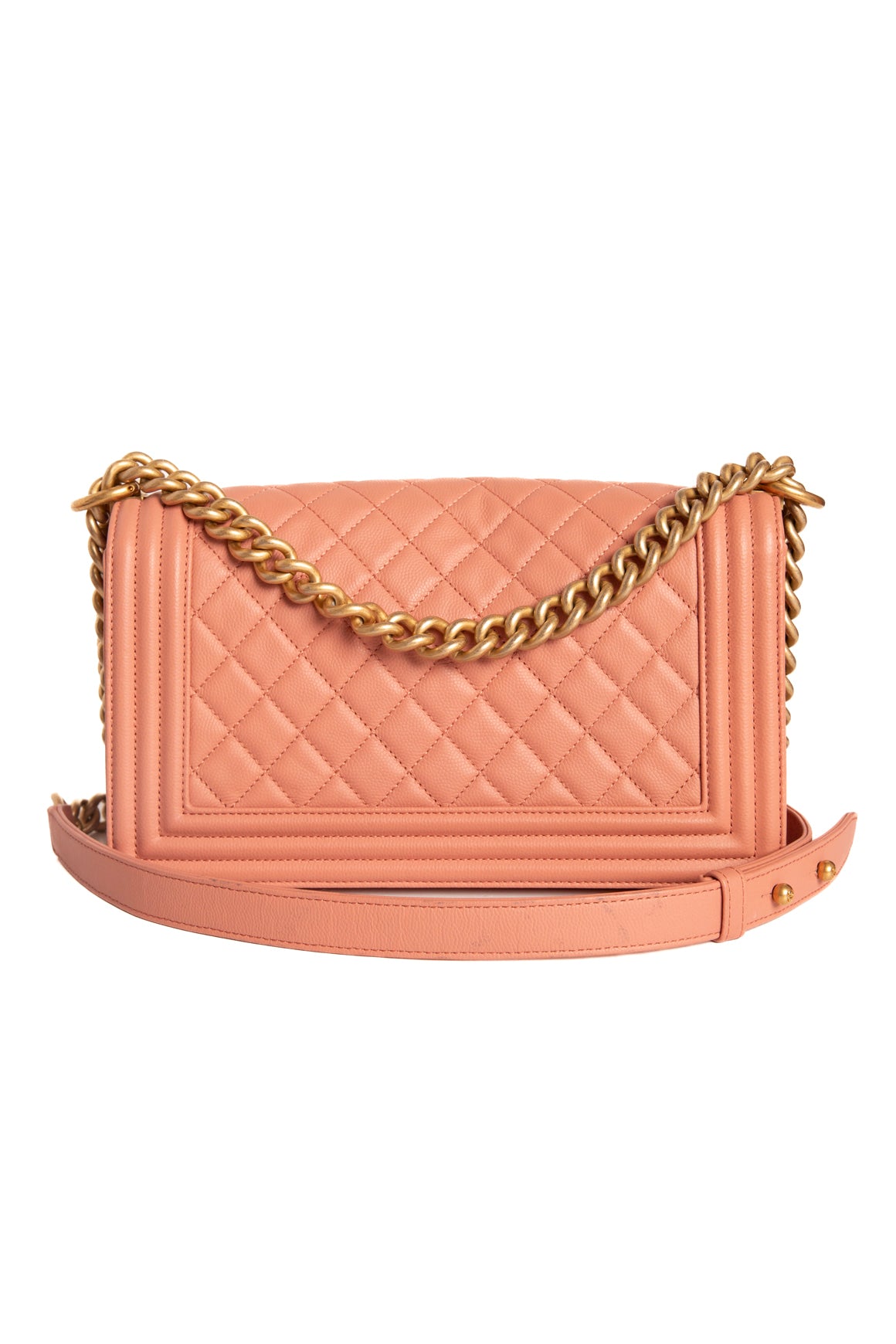2017 CHANEL Blush Pink Aged Gold Boy Bag