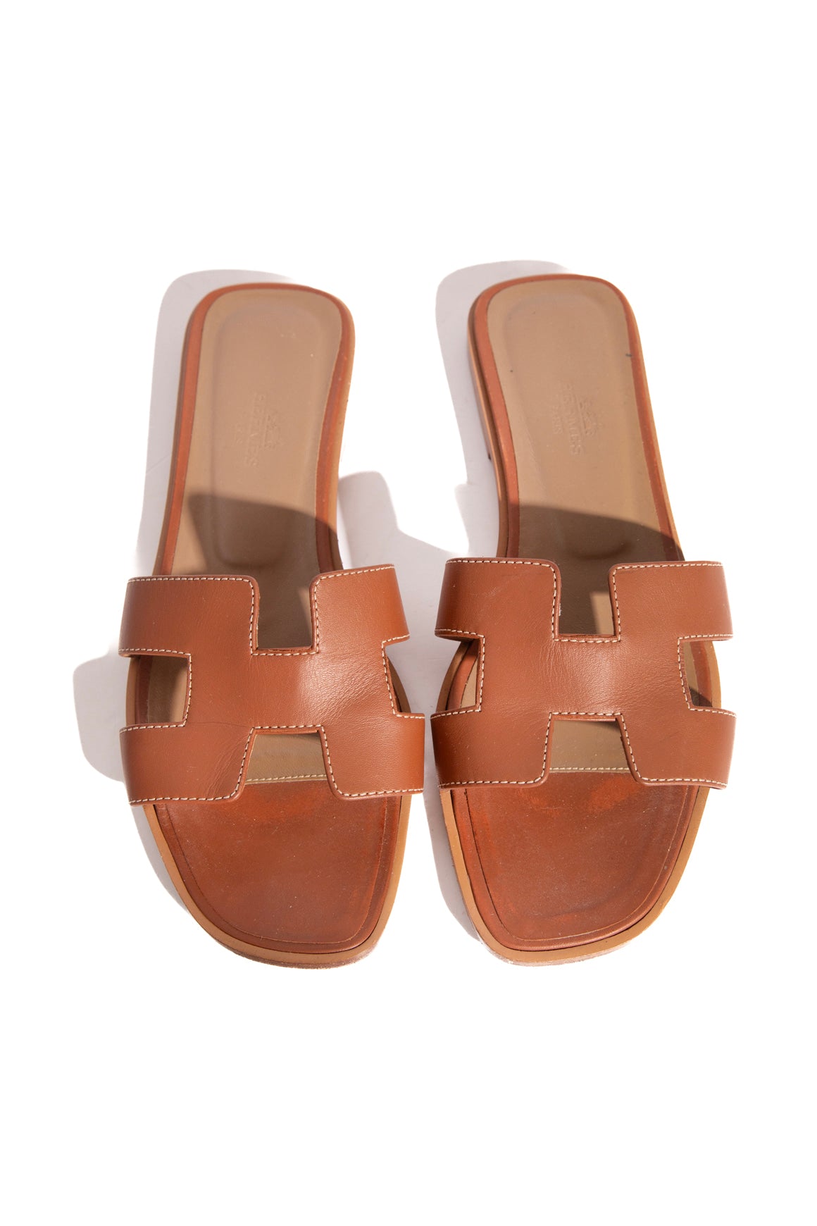 HERMES Tan Oran Sandals (Sz. 38)