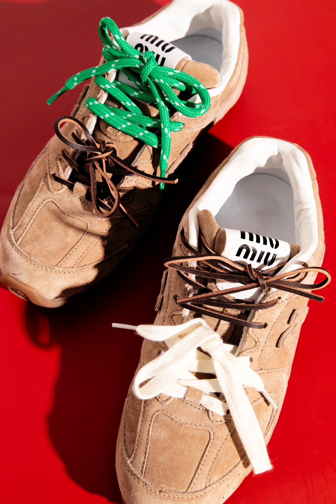 MIU MIU X NEW BALANCE Tan Suede Sneakers (Sz.40)