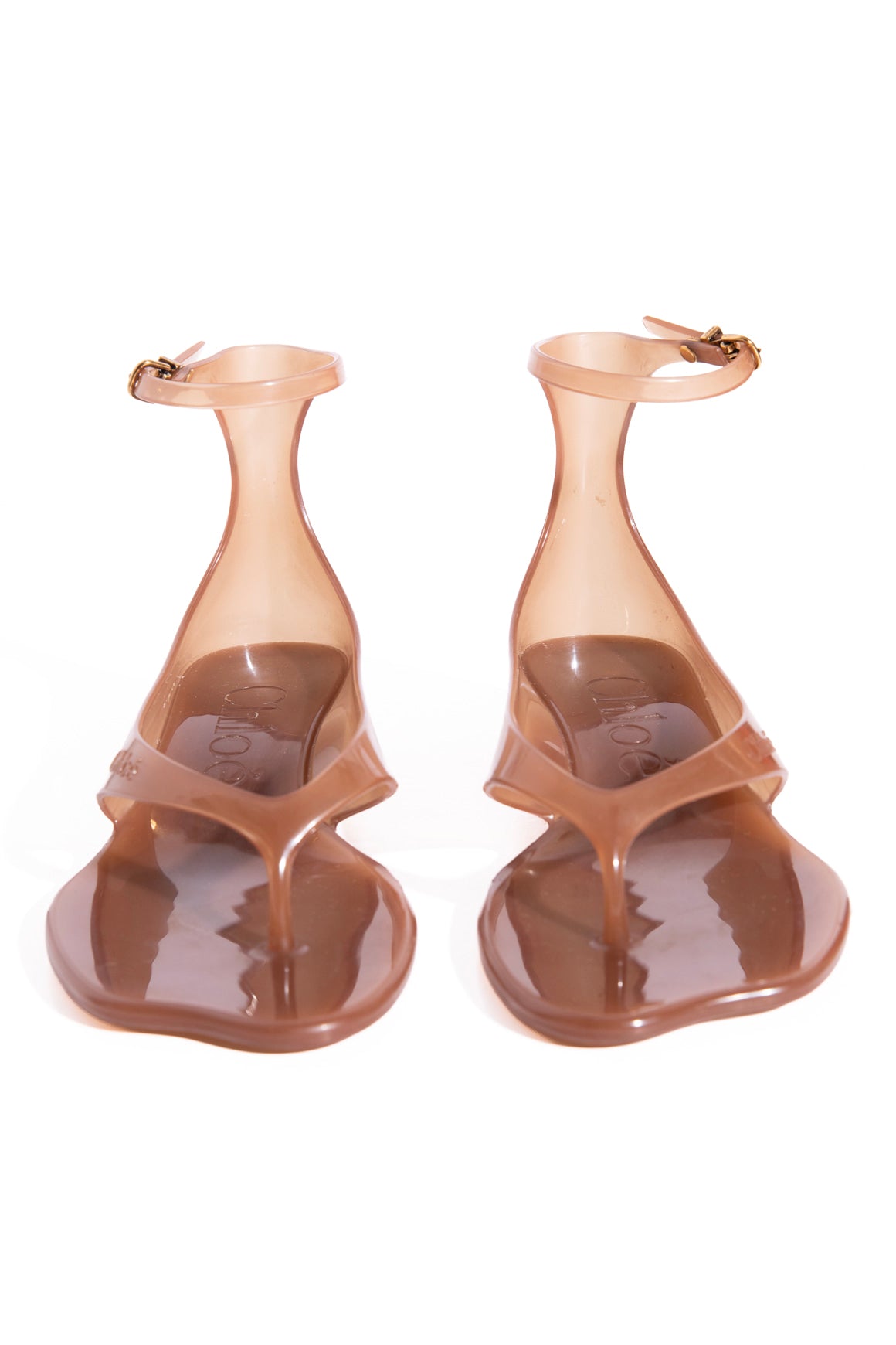 CHLOE Tan Jelly Thong Sandals (Sz. 39)