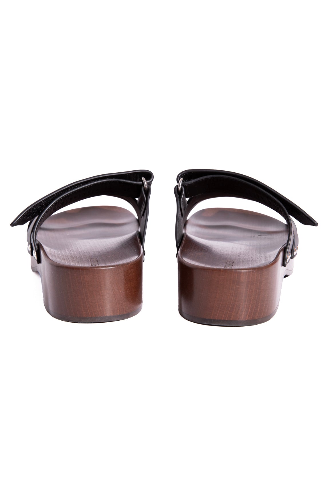 HERMES Black Kos Wooden Clog (Sz. 39)