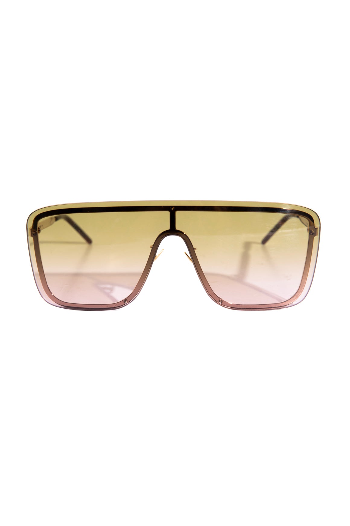 SAINT LAURENT Gold Shield "Mask" Sunglasses