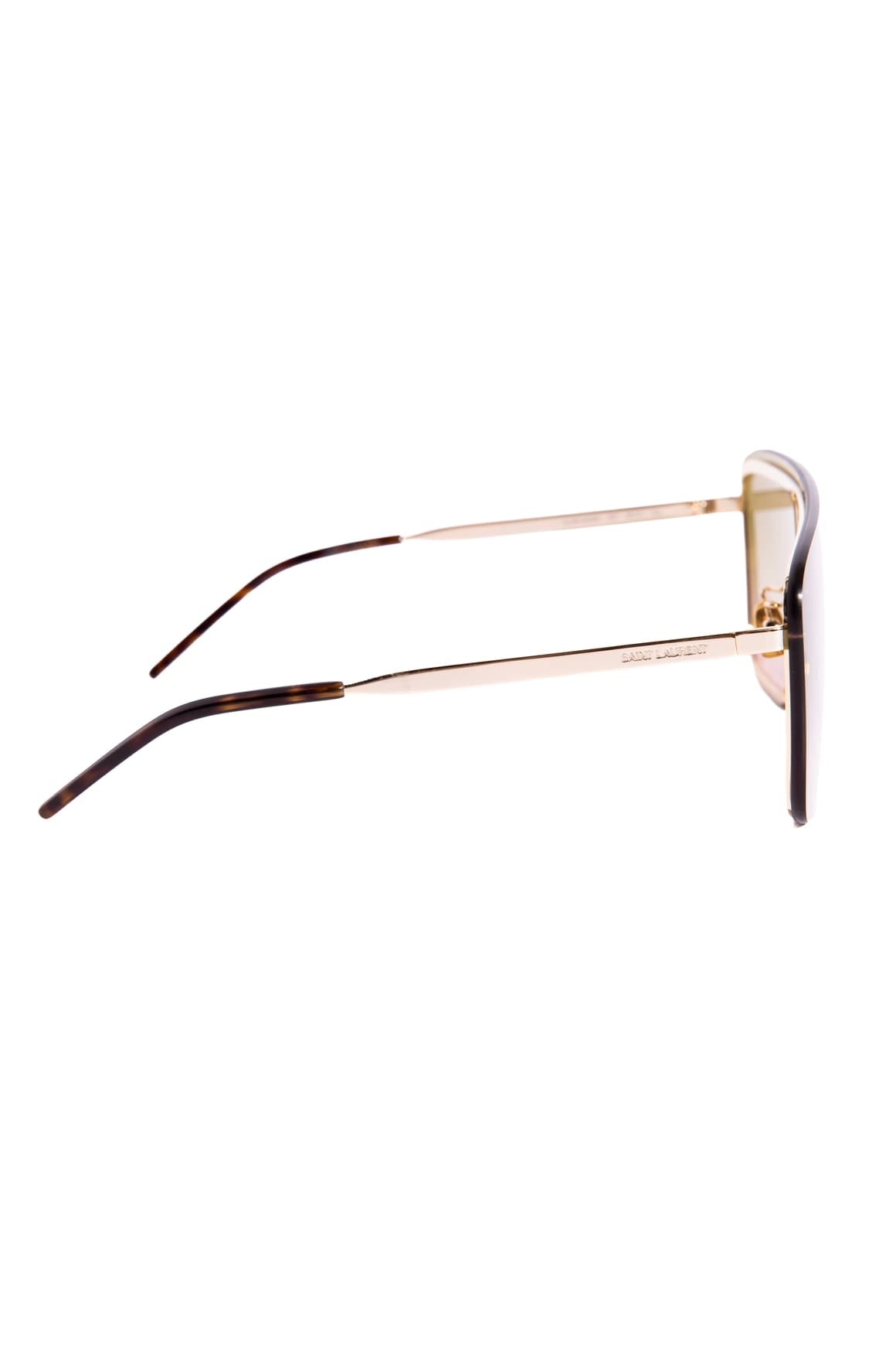 SAINT LAURENT Gold Shield "Mask" Sunglasses