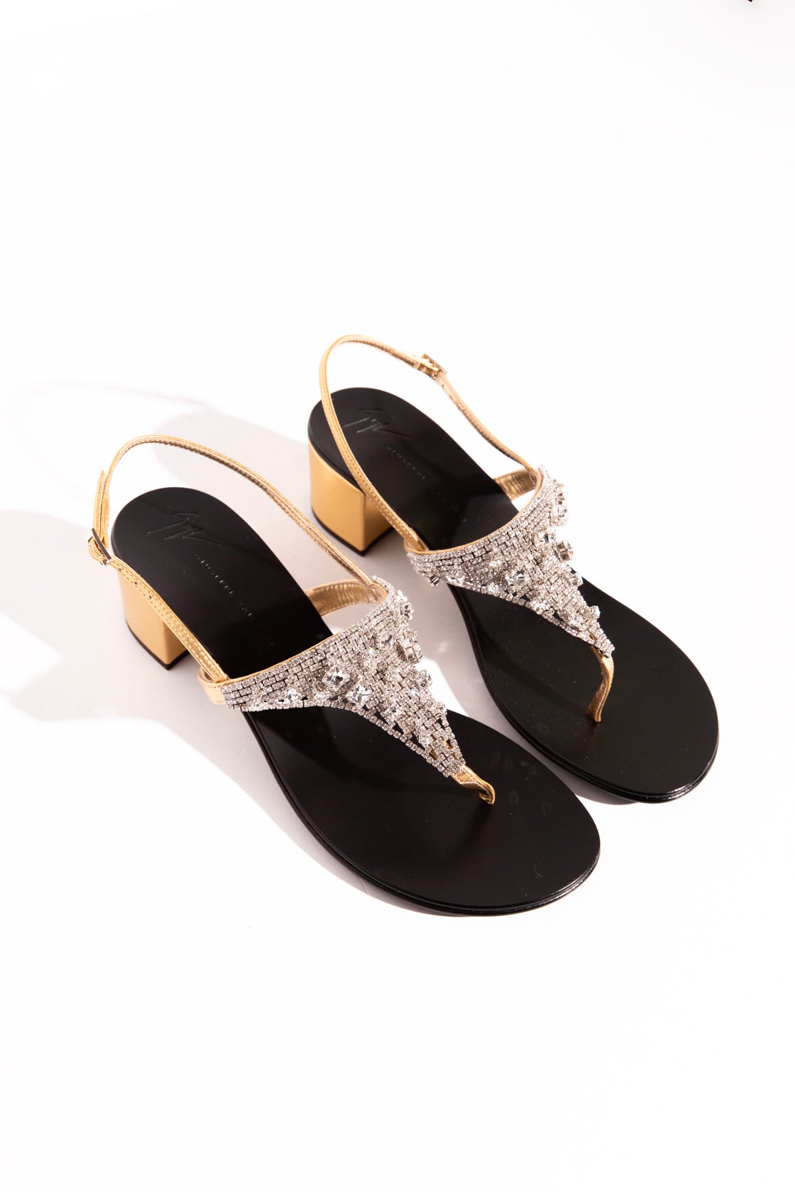 GIUSEPPE ZANOTTI Crystal Thong Heeled Sandal (Sz.39)