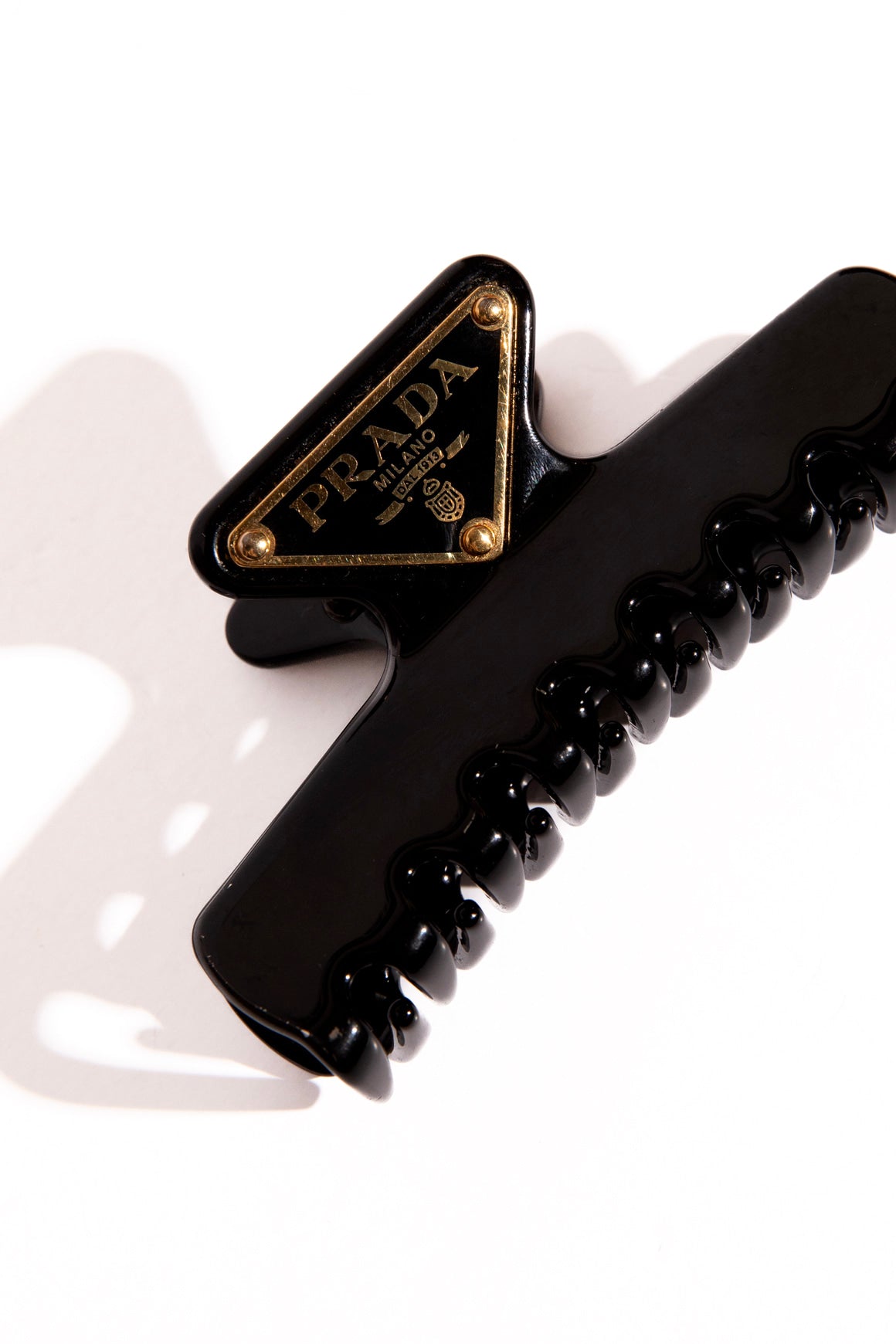 PRADA Black Logo Claw Clip