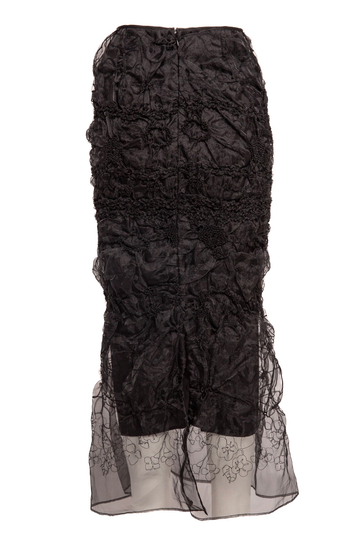 CECILIE BAHNSEN Black "Universe" Textured Midi Skirt (Sz. S)