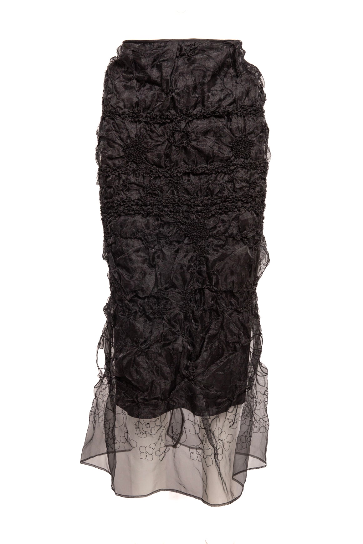 CECILIE BAHNSEN Black "Universe" Textured Midi Skirt (Sz. S)