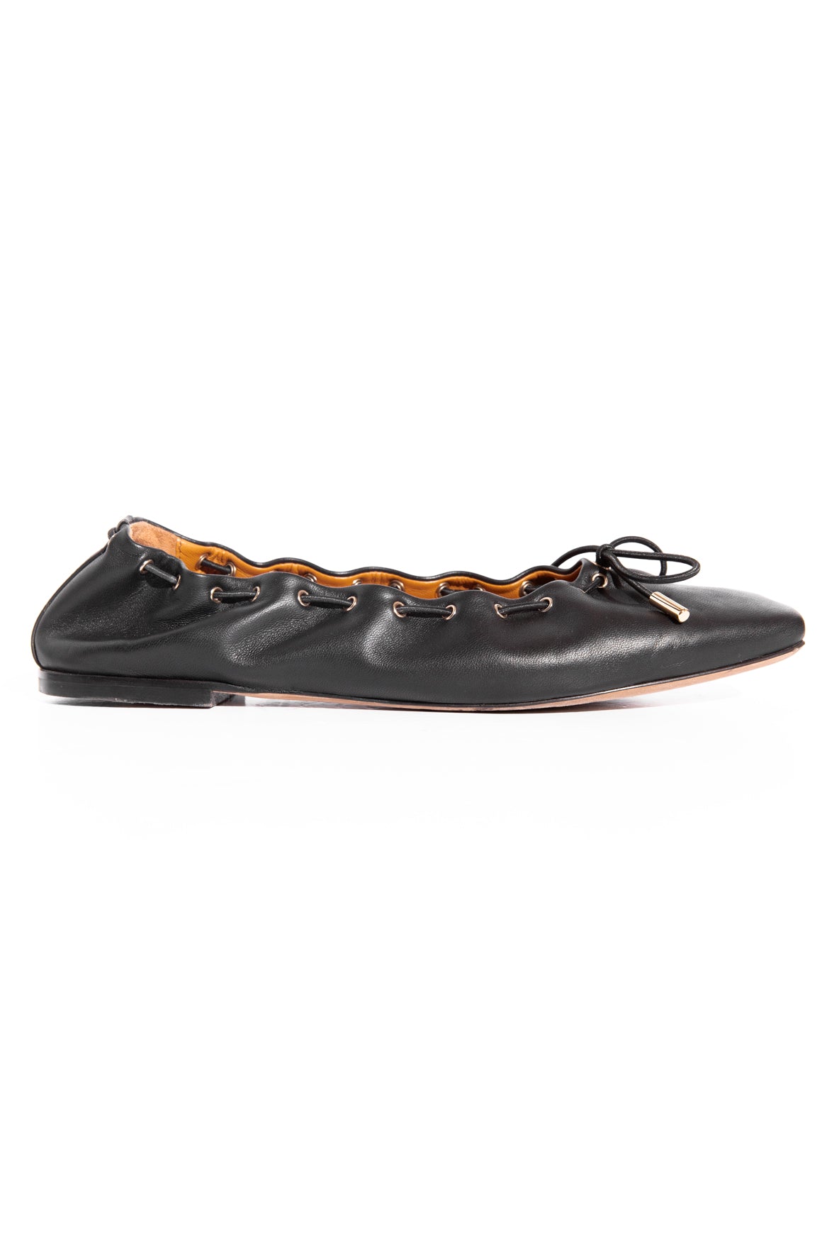 CHLOE Black Leather "Oracia" Ballet Flats (Sz. 40)