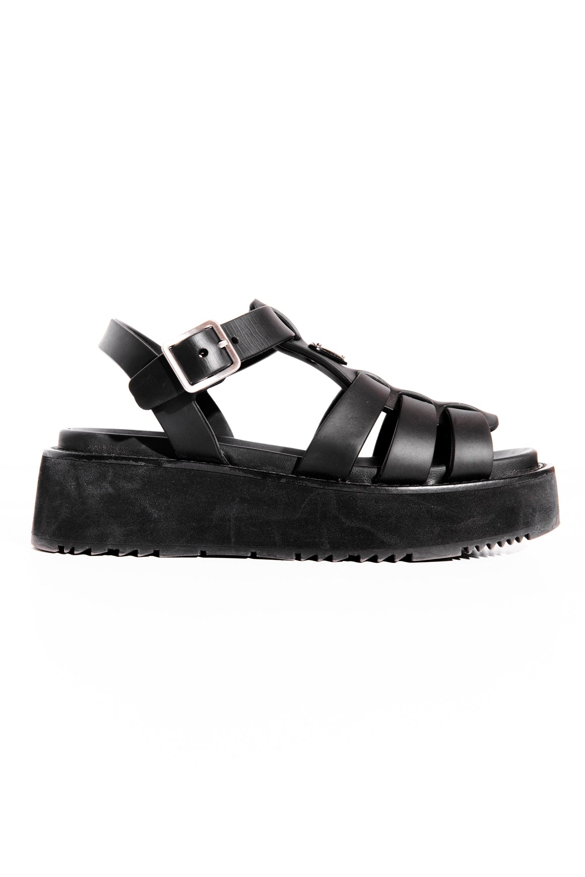 PRADA Black Rubber "Monolith" Platform Sandals (Sz. 37)