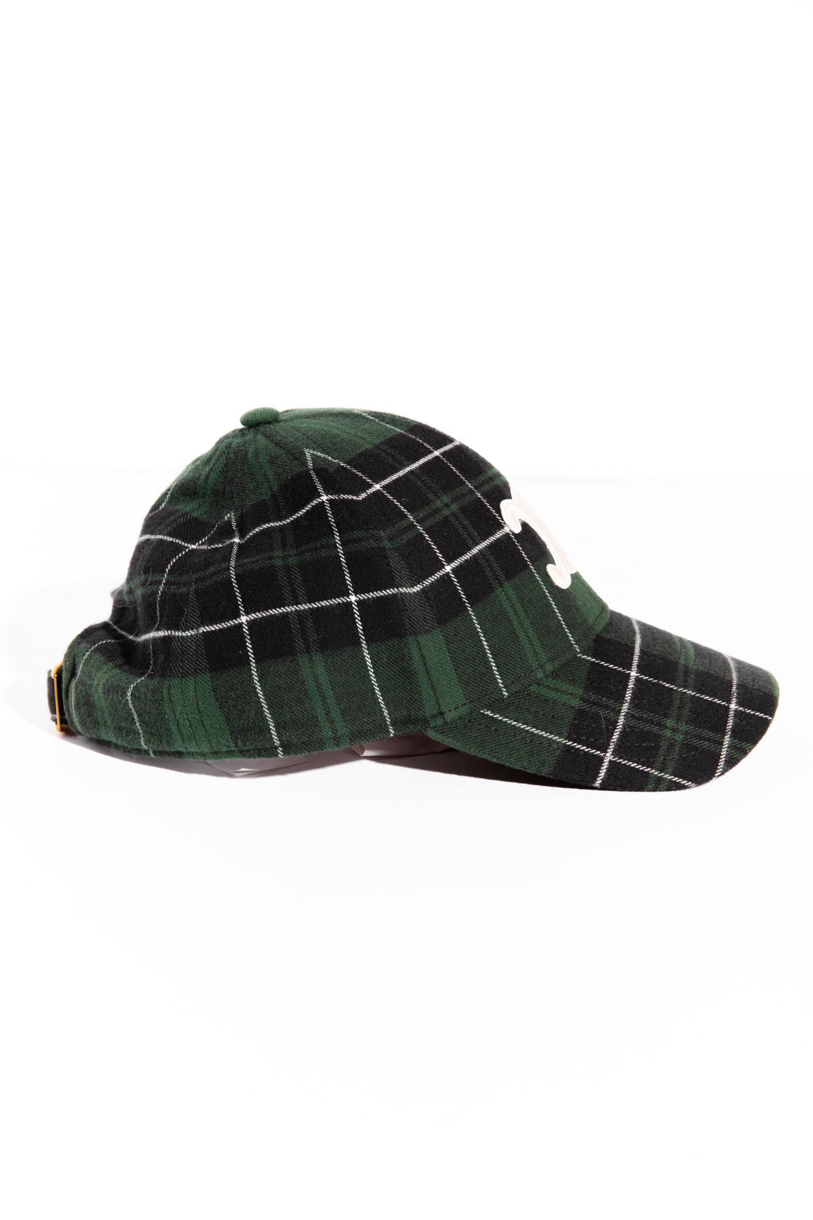 CELINE Green Plaid Triomphe Baseball Cap