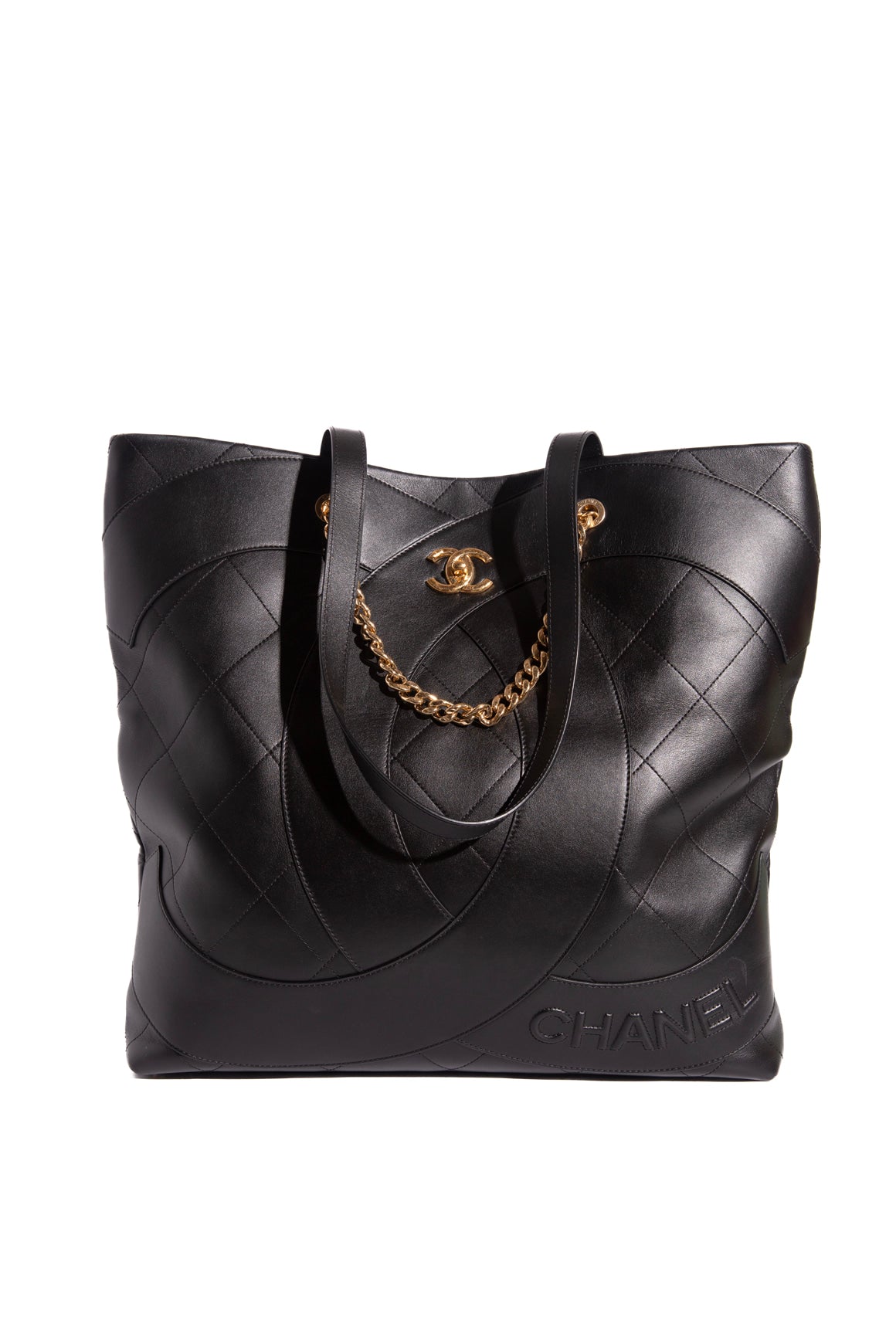 CHANEL Club Monaco Black Tote with Gold Hardware