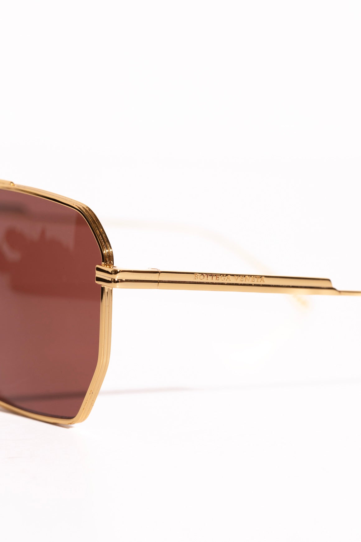 BOTTEGA VENETA Gold Classic Aviator Sunglasses