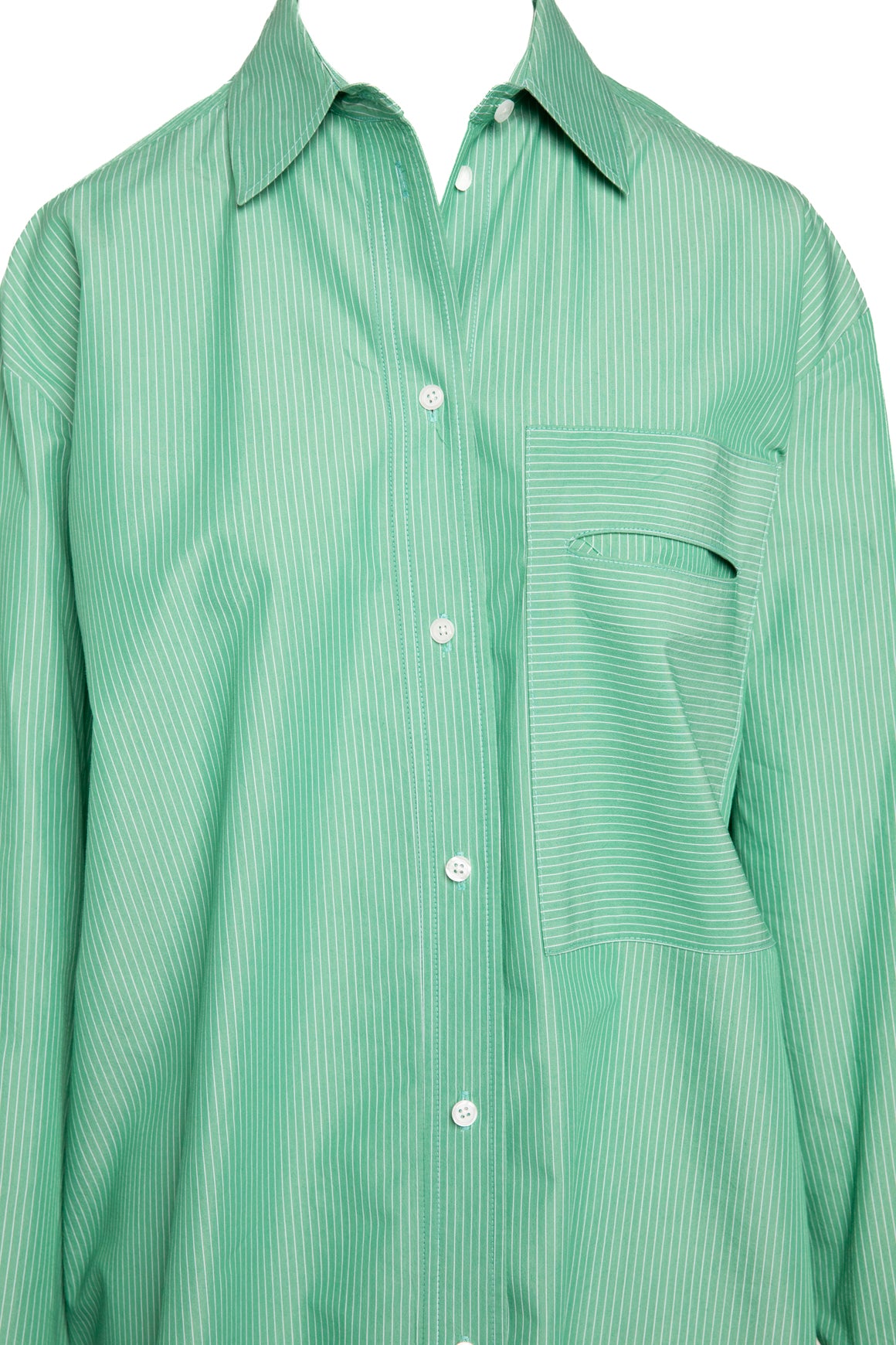 NOMIA Green Pinstripe Button Down (Sz. L)