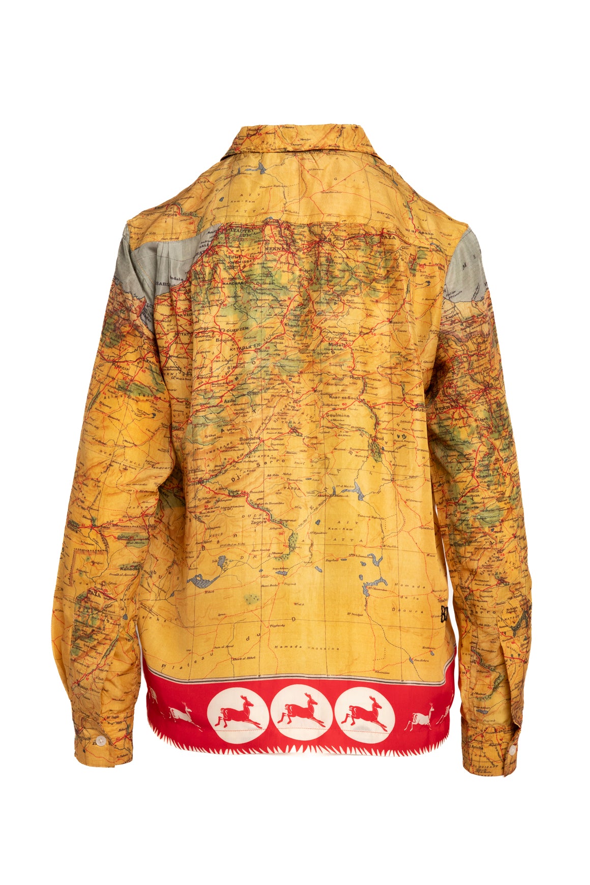 BODE Multicolor "Morocco Map" Silk Shirt (Sz. XS/S)