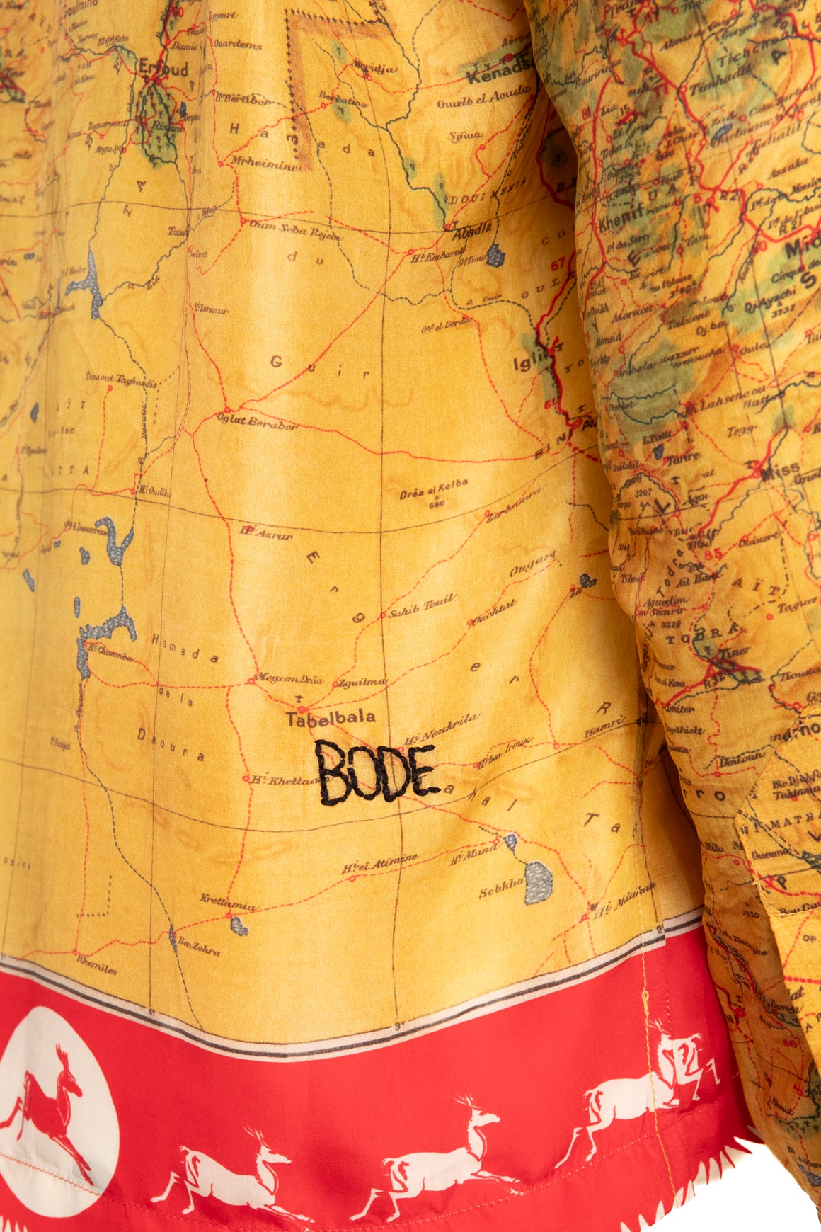 BODE Multicolor "Morocco Map" Silk Shirt (Sz. XS/S)