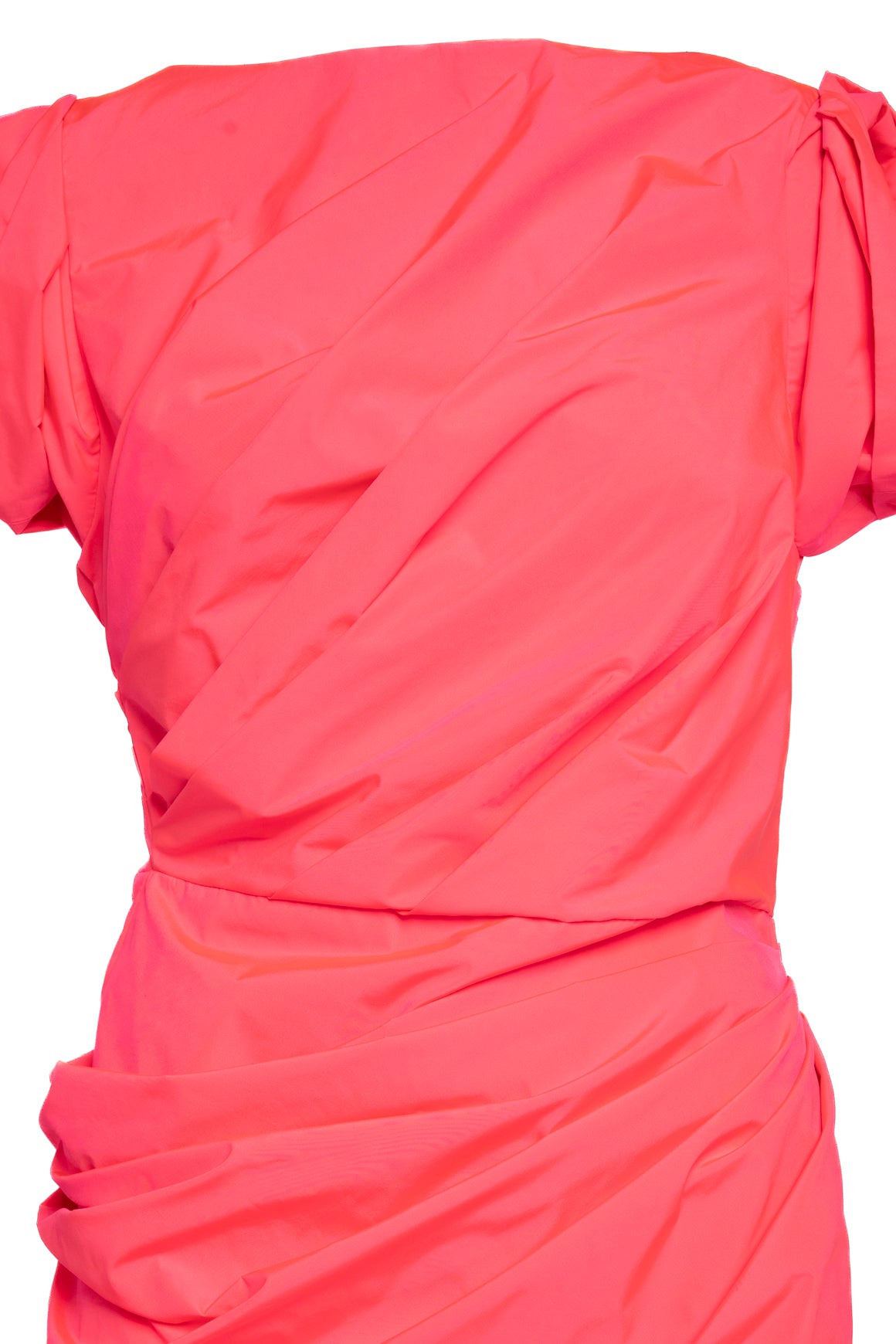 DRIES VAN NOTEN Hot Pink "Dee" Gathered Midi Dress (Sz. M)