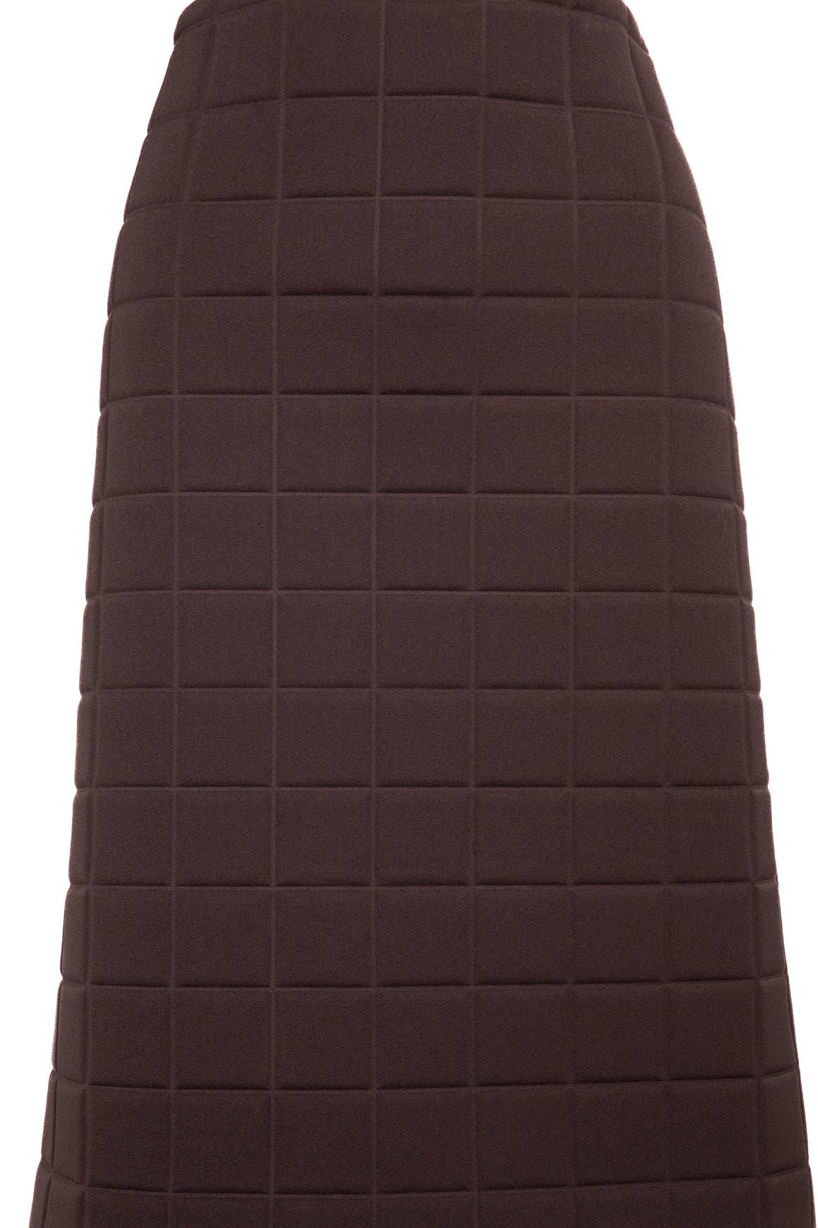 BOTTEGA VENETA Brown Quilted Gabardine Midi Skirt (Sz. M)