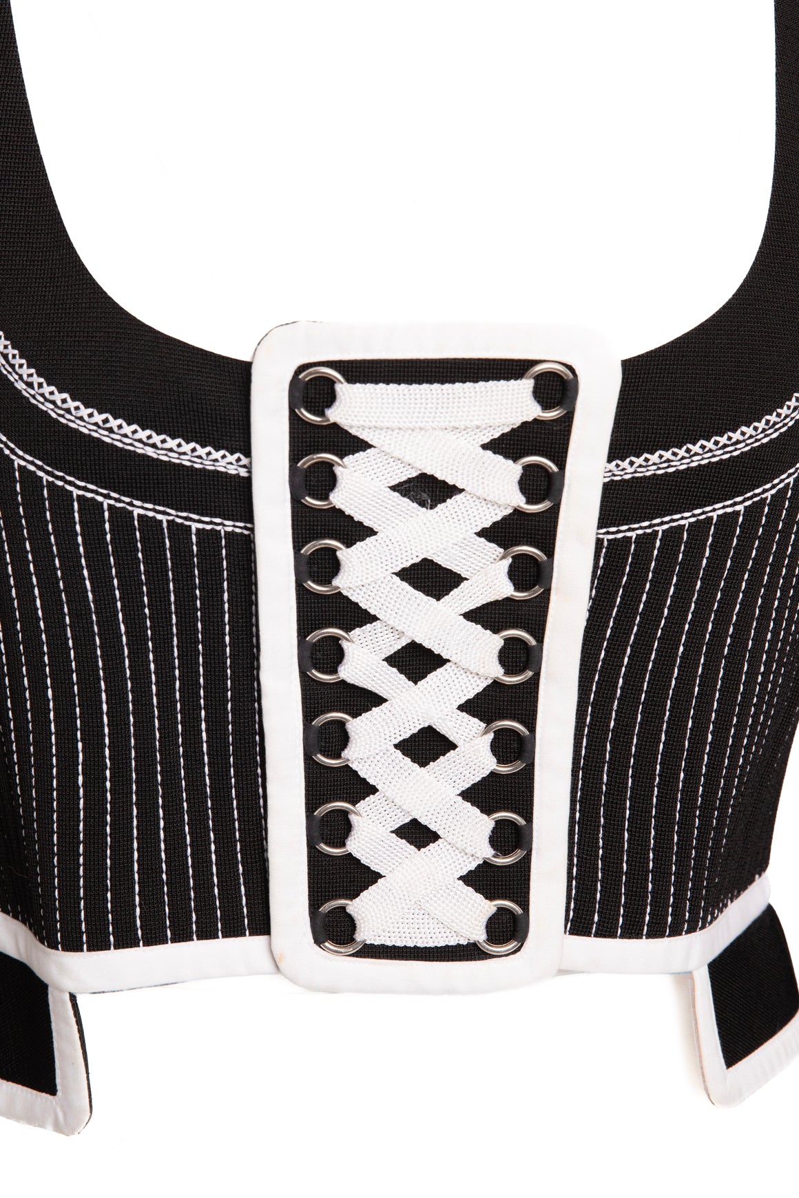 GIVENCHY Black & White Bolero Corset Jacket (Sz. L)