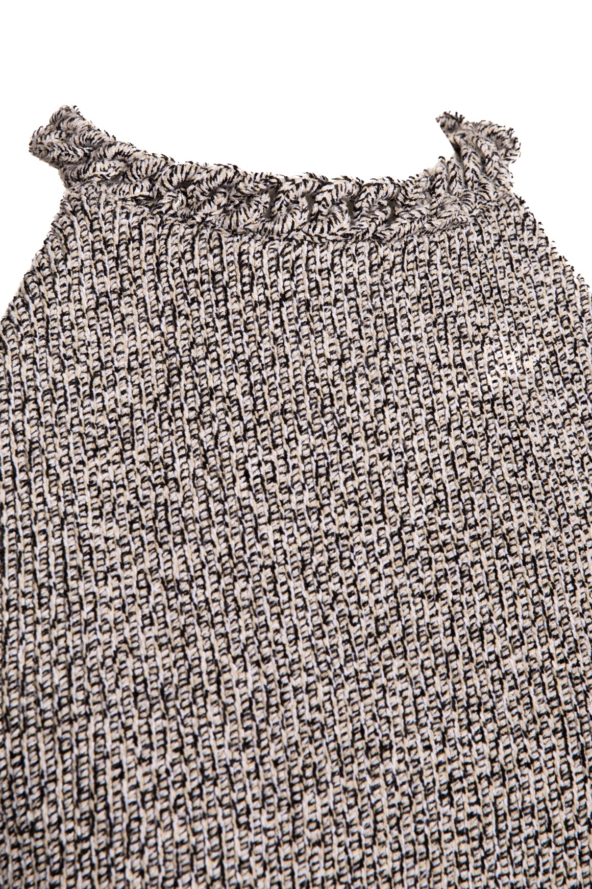 BOTTEGA VENETA Black & White Knit Mini Dress (Sz. L)