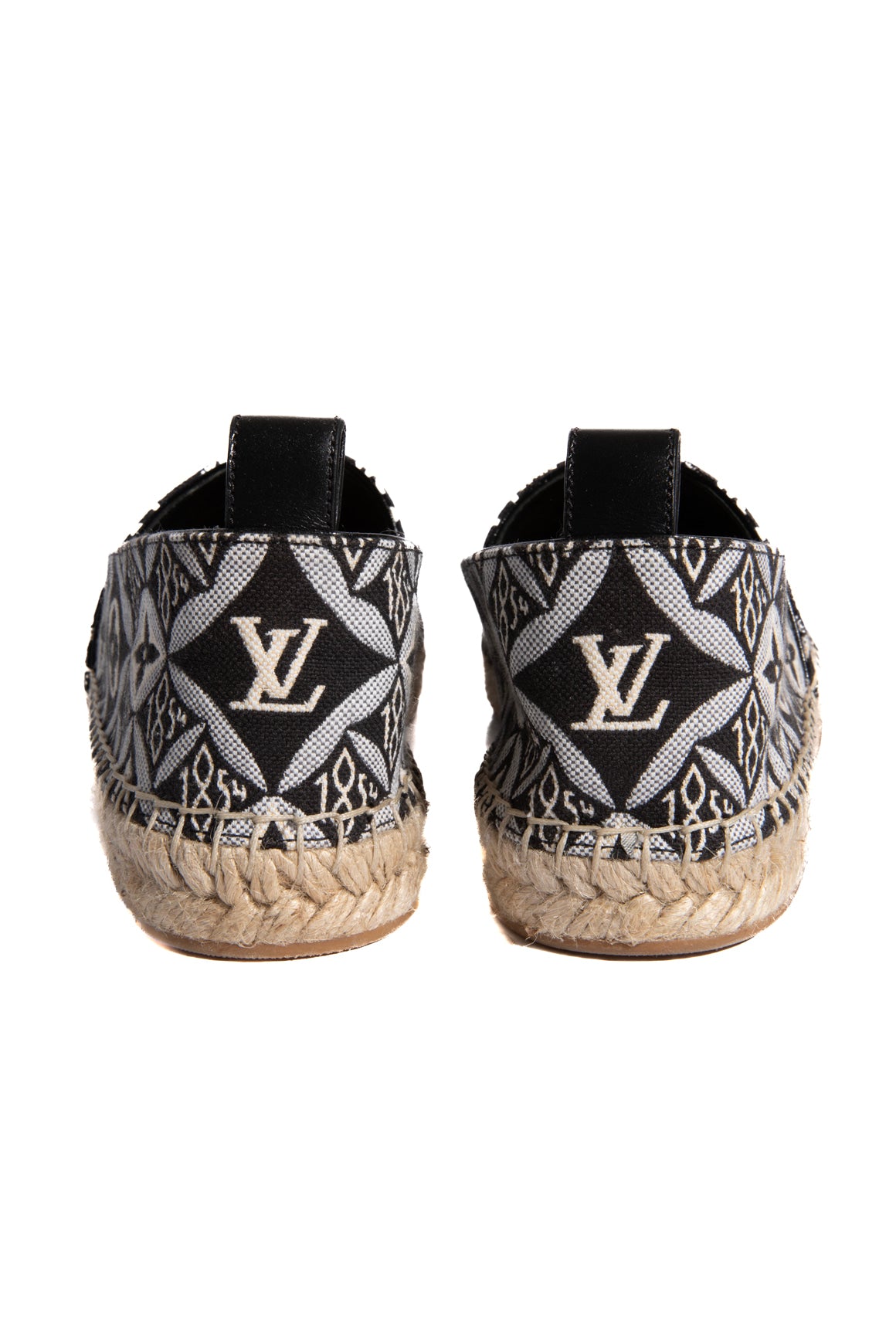 LOUIS VUITTON Navy Logo Espadrille Flats (Sz. 37)
