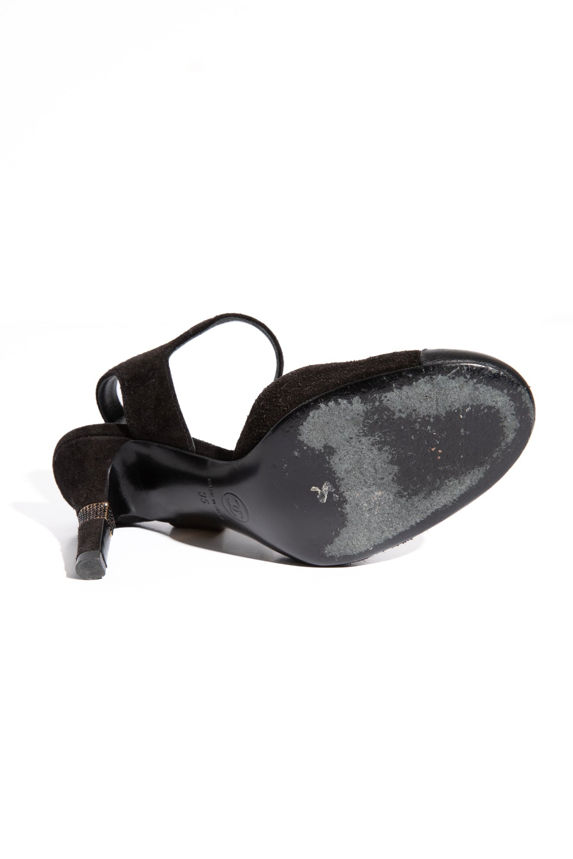 CHANEL Suede Cap Toe Maryjane Heels (Sz. 35)