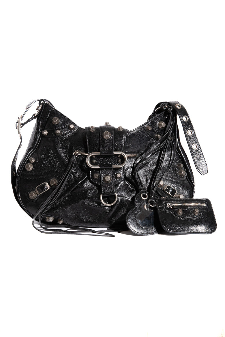 BALENCIAGA Black Arena Medium Le Cagole Crossbody Bag