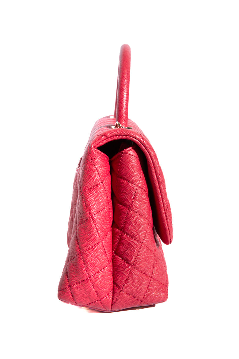 2020 CHANEL Red Caviar Coco Top Handle Bag