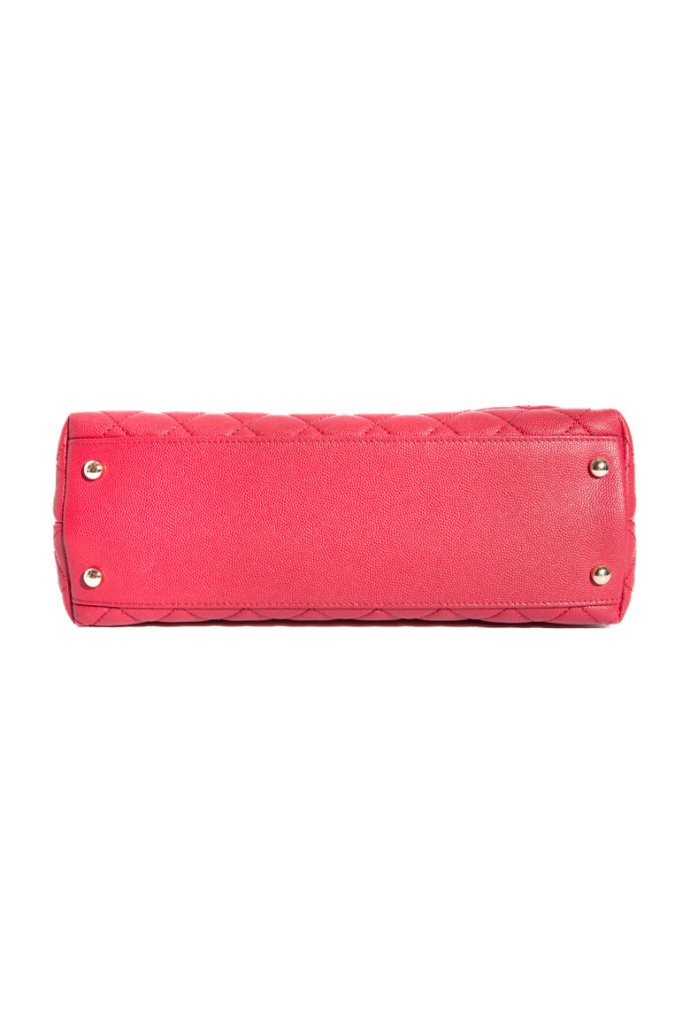 2020 CHANEL Red Caviar Coco Top Handle Bag