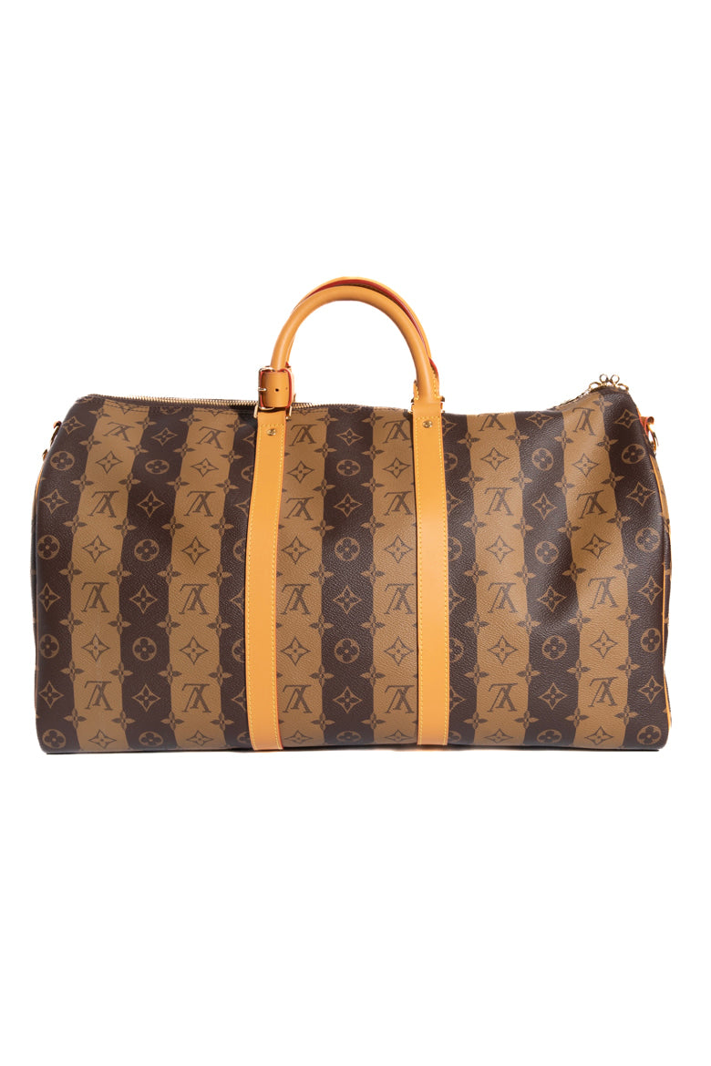 LOUIS VUITTON 2021 Brown "Nigo Bandouliere 50 Keepall" Bag